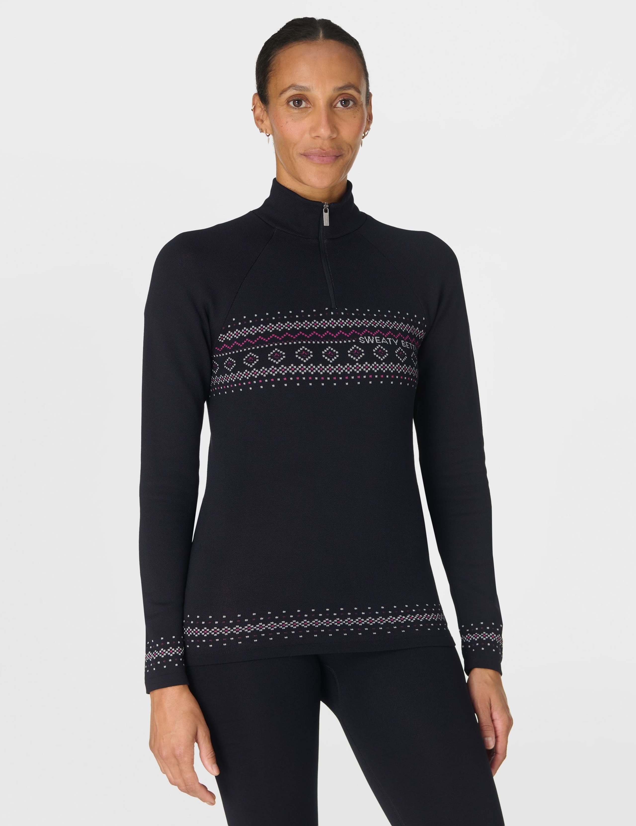 Fair Isle Thermal Half Zip Base Layer Top 1 of 9