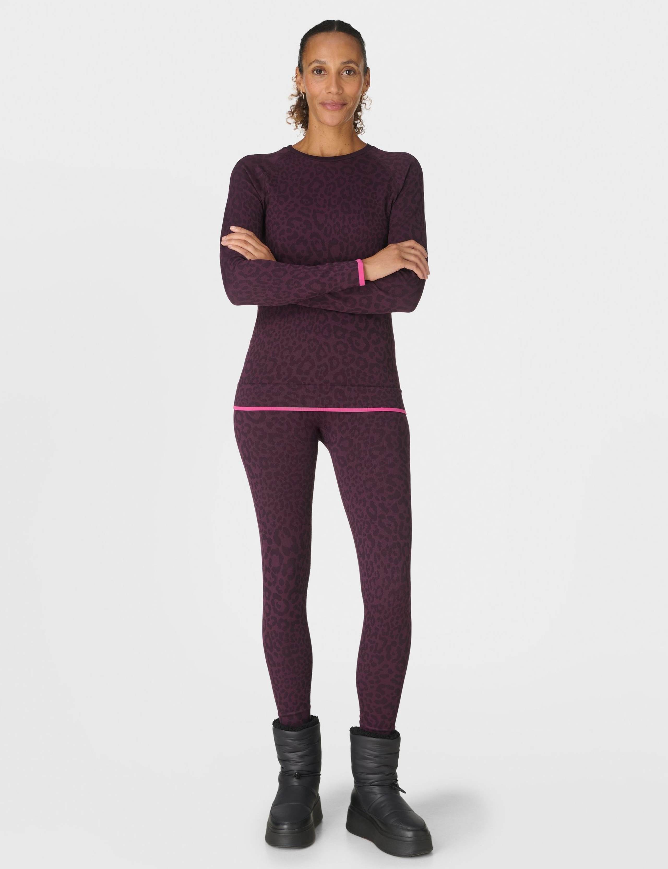 Animal Print Crew Neck Base Layer Top 3 of 7