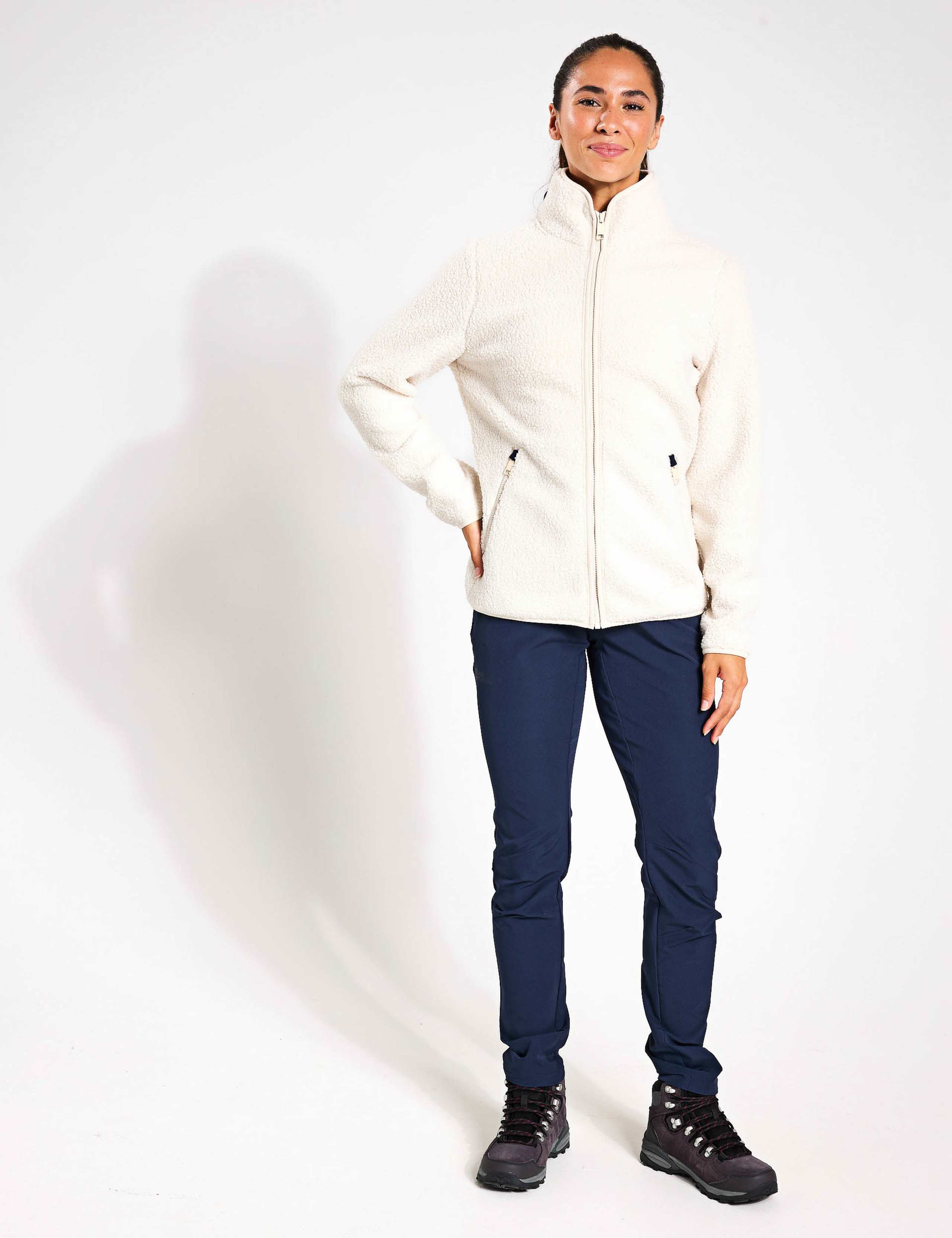 High Curl Zip Up Funnel Neck Fleece Jacket 2 of 4