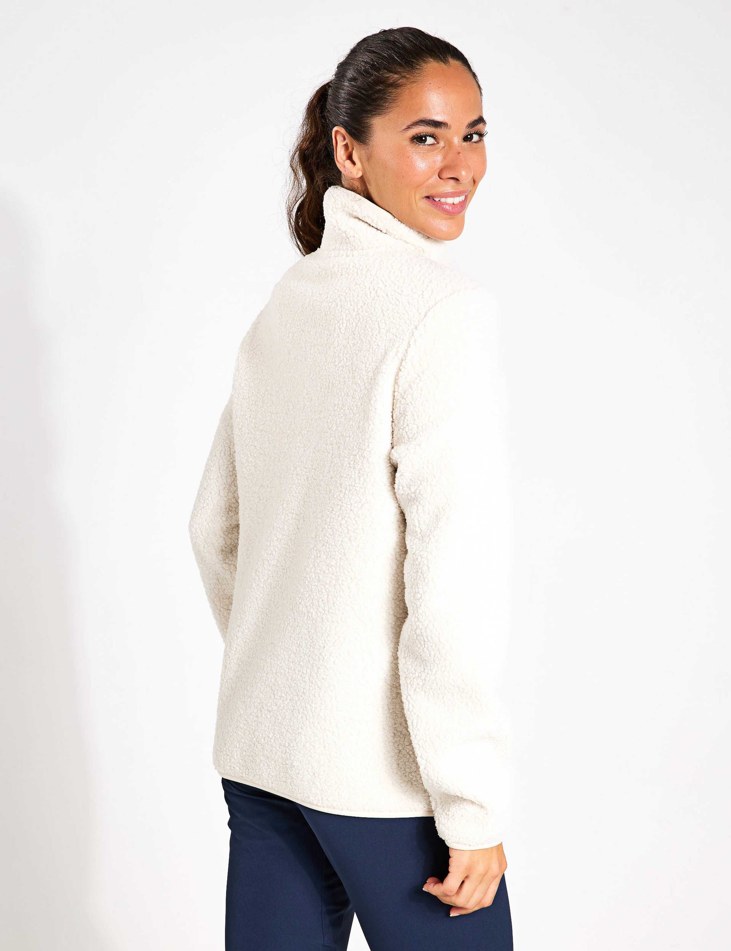 High Curl Zip Up Funnel Neck Fleece Jacket 3 of 4