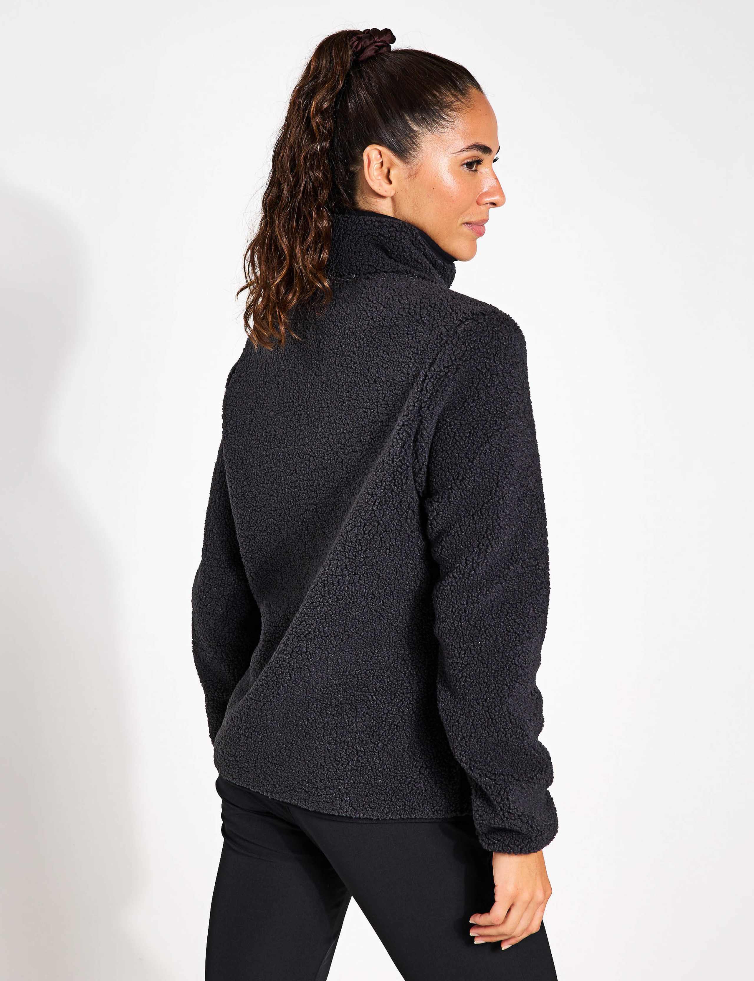 High Curl Zip Up Funnel Neck Fleece Jacket 3 of 4