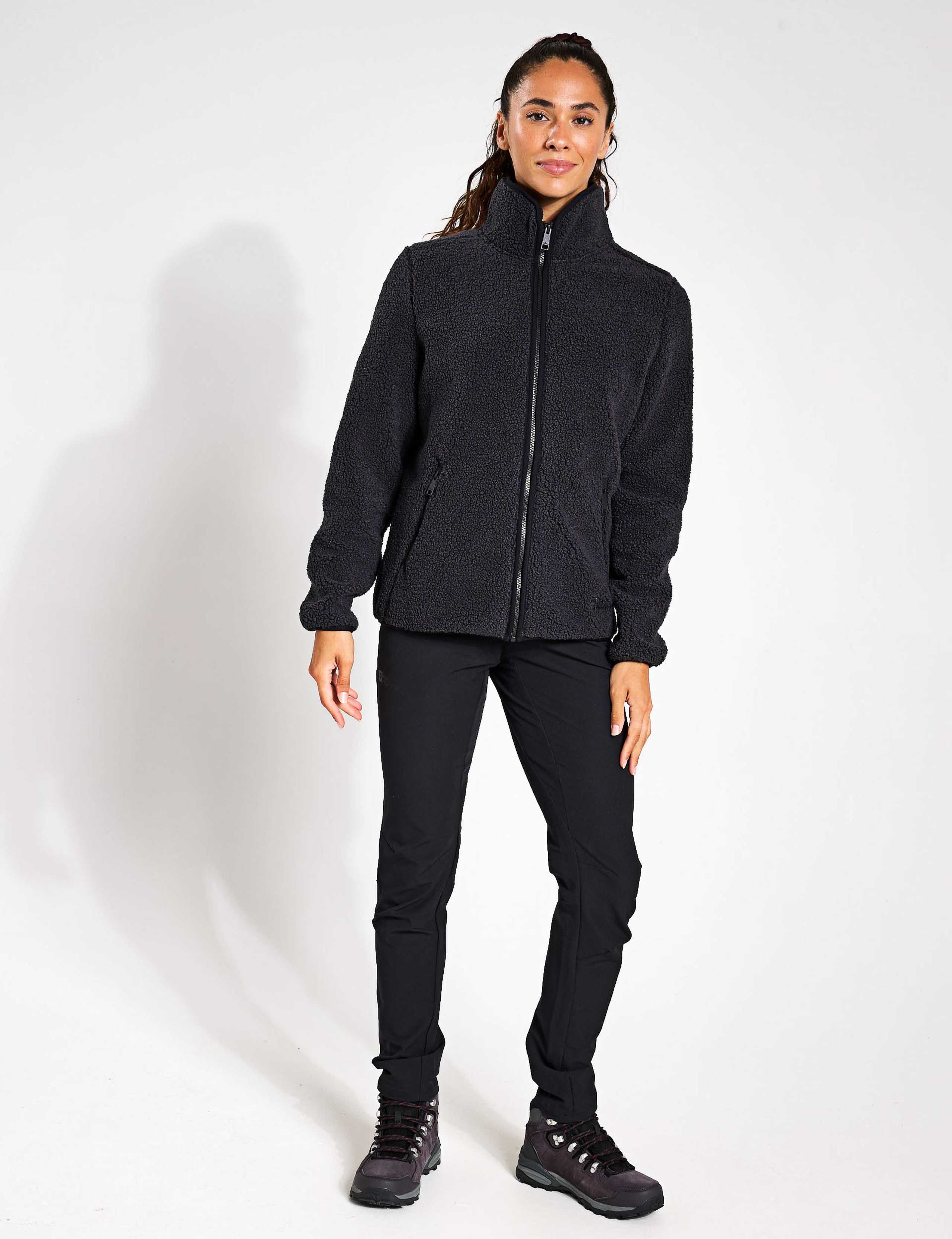 High Curl Zip Up Funnel Neck Fleece Jacket 4 of 4