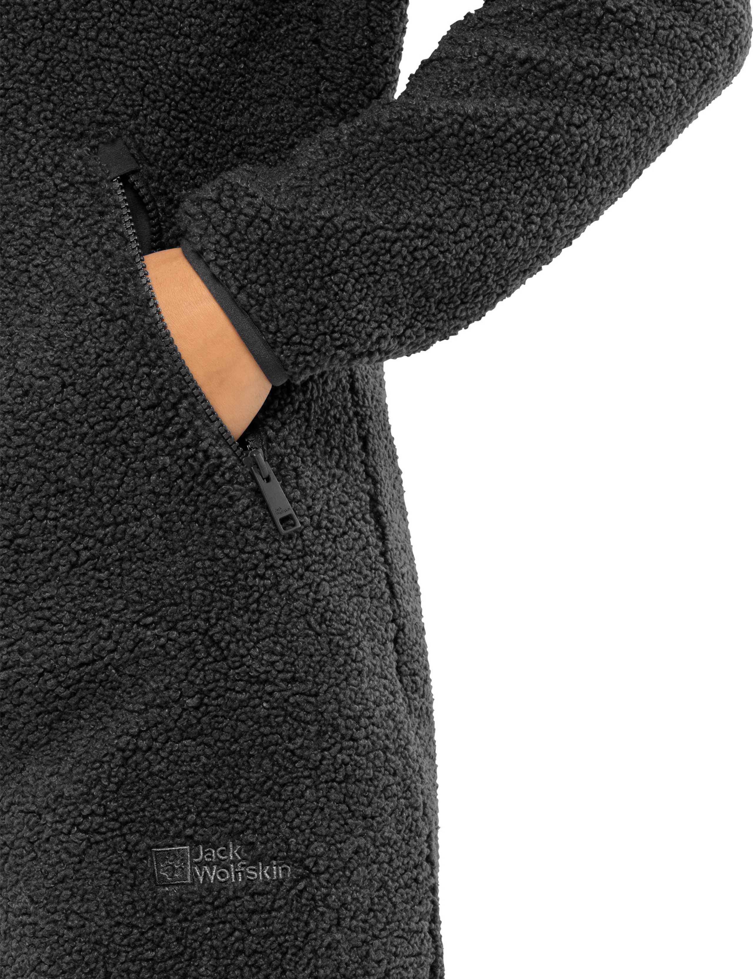 High Curl High Neck Longline Fleece Jacket 3 of 4