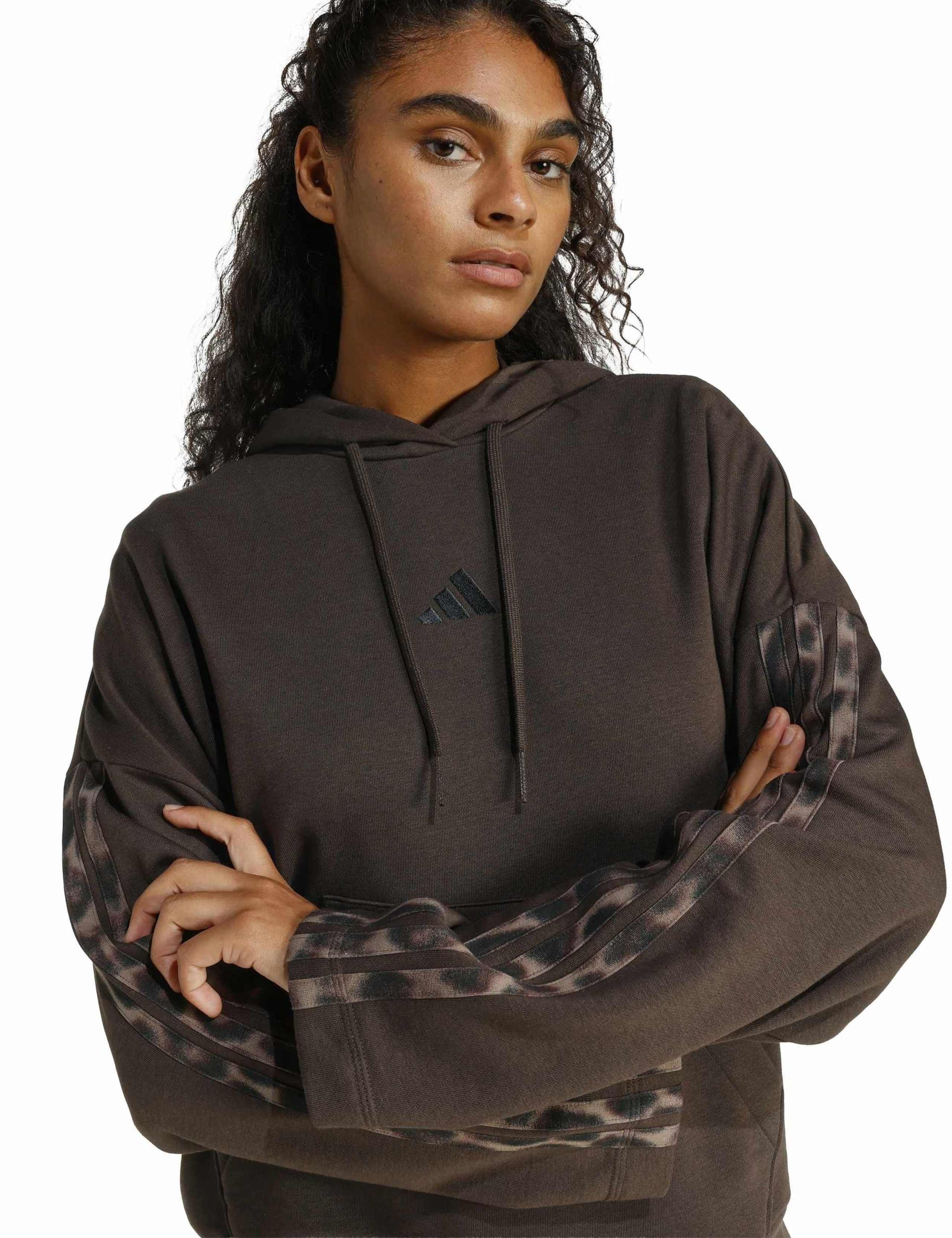 Leopard Print Sleeve Terry Relaxed Hoodie 5 of 6