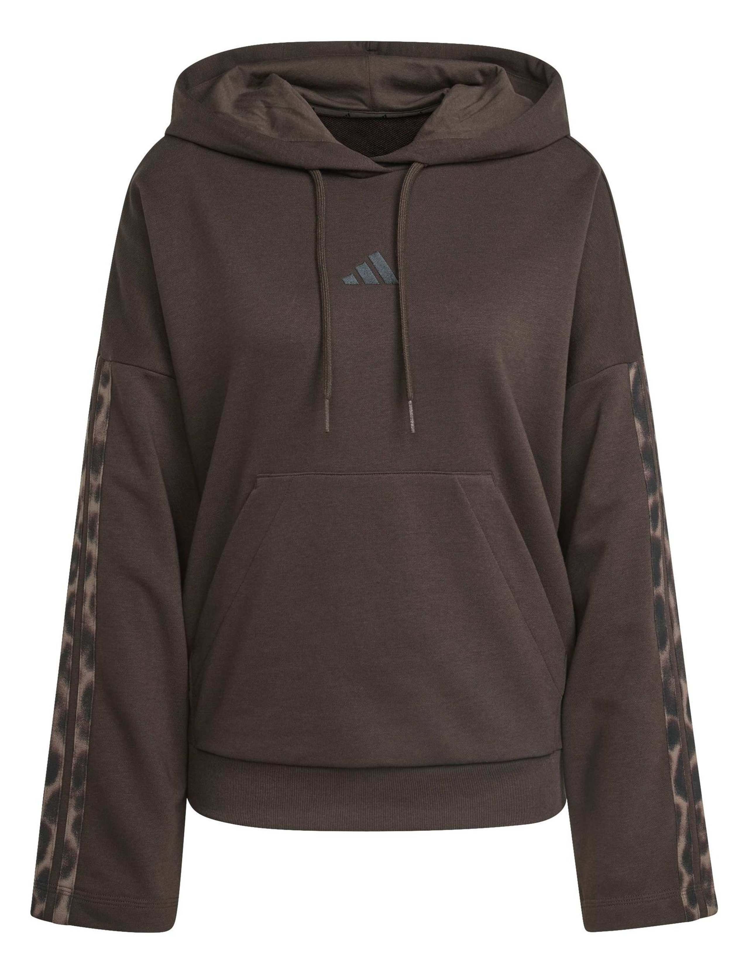 Leopard Print Sleeve Terry Relaxed Hoodie 2 of 6