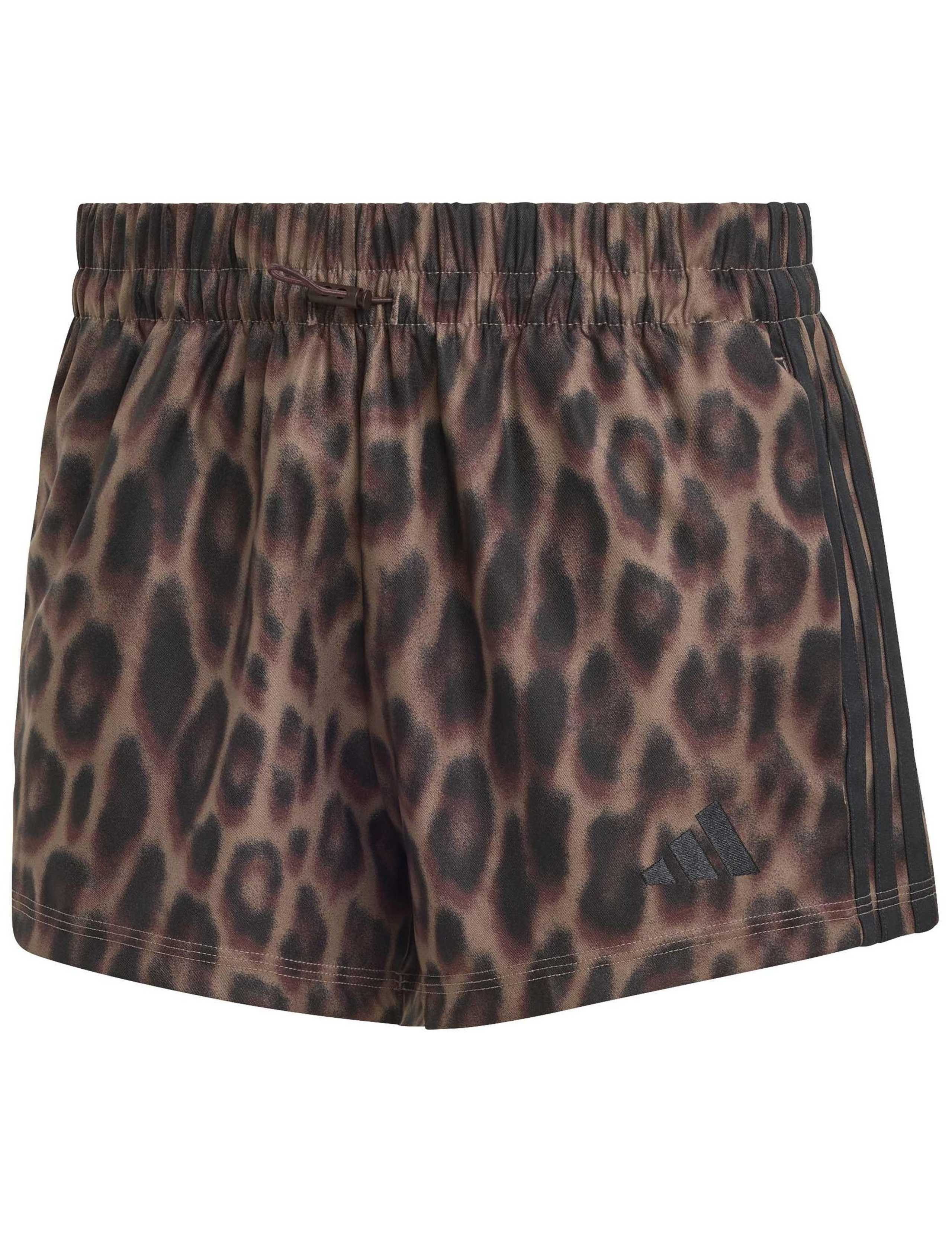 3-Stripes Woven Leopard Print Shorts 2 of 6