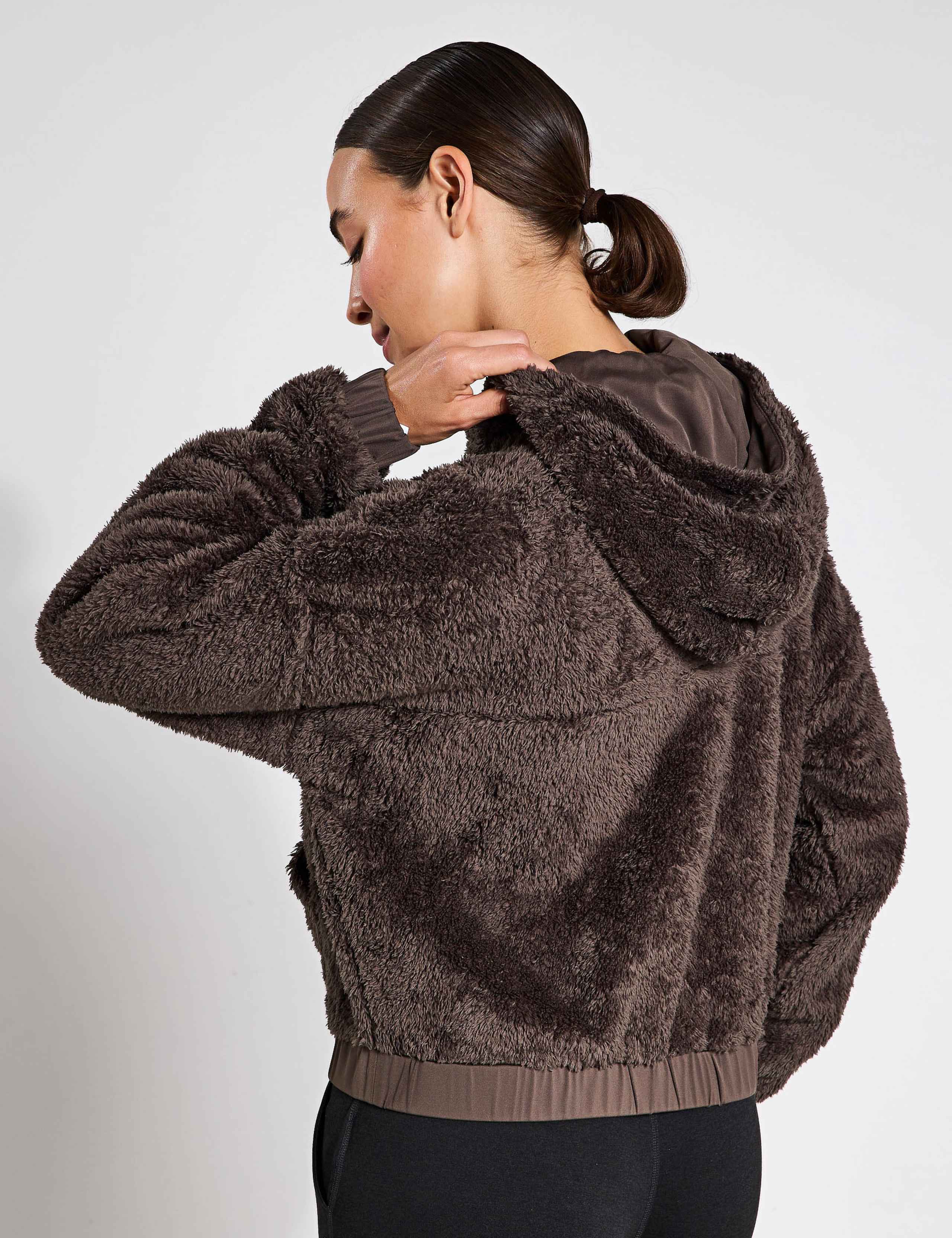 Fleece Hooded Bomber Jacket 2 of 5