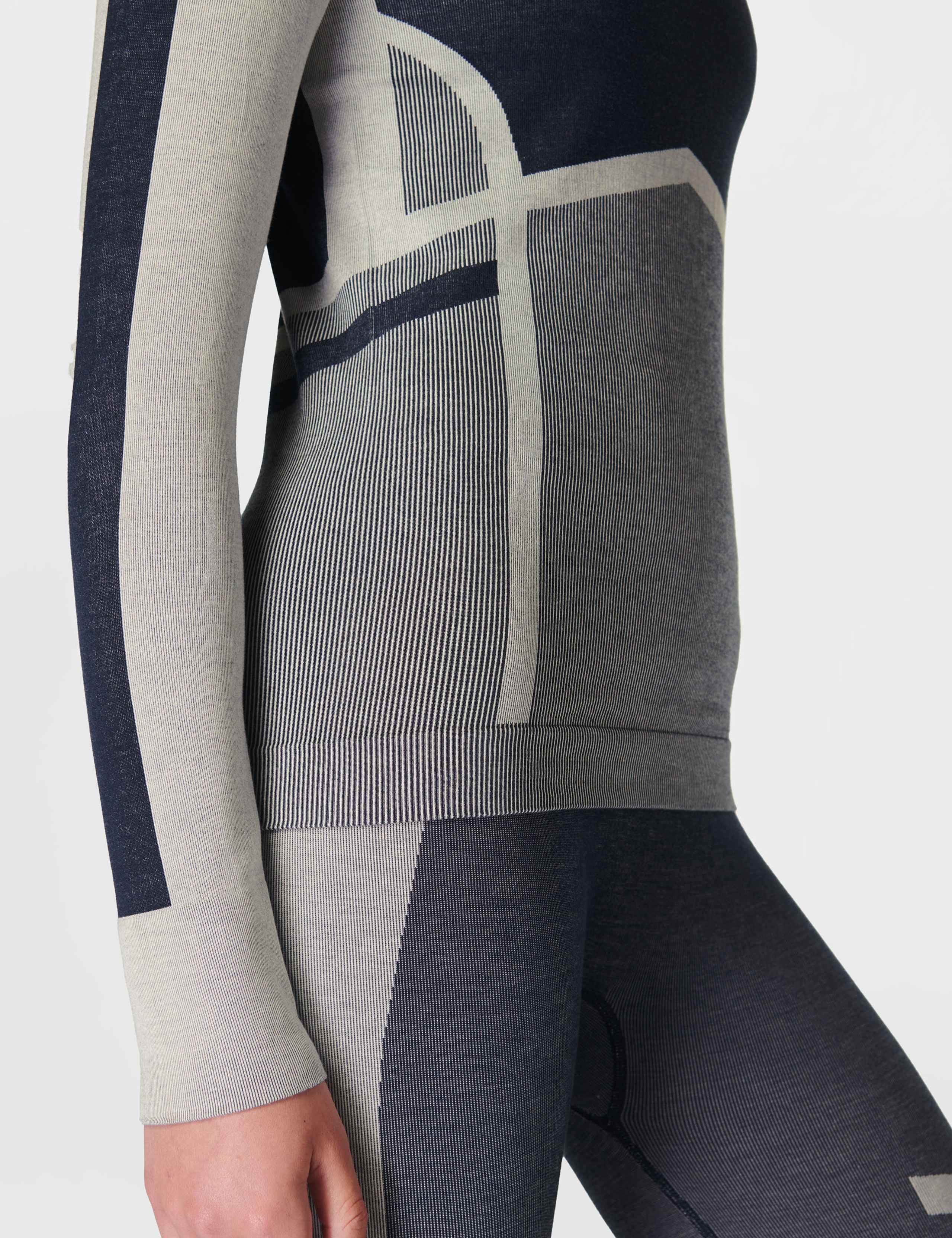 Modal Rich Chevron Half Zip Base Layer Top 6 of 6