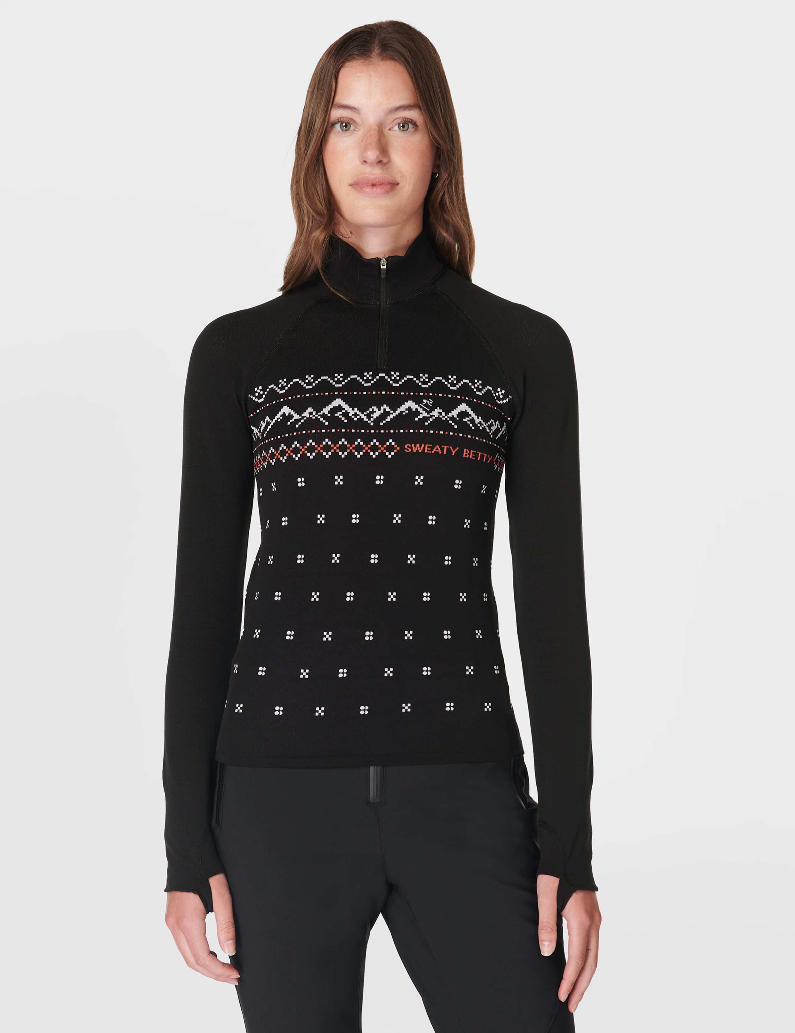 Alpine Betty Jacquard Half Zip Base Layer Top 1 of 6
