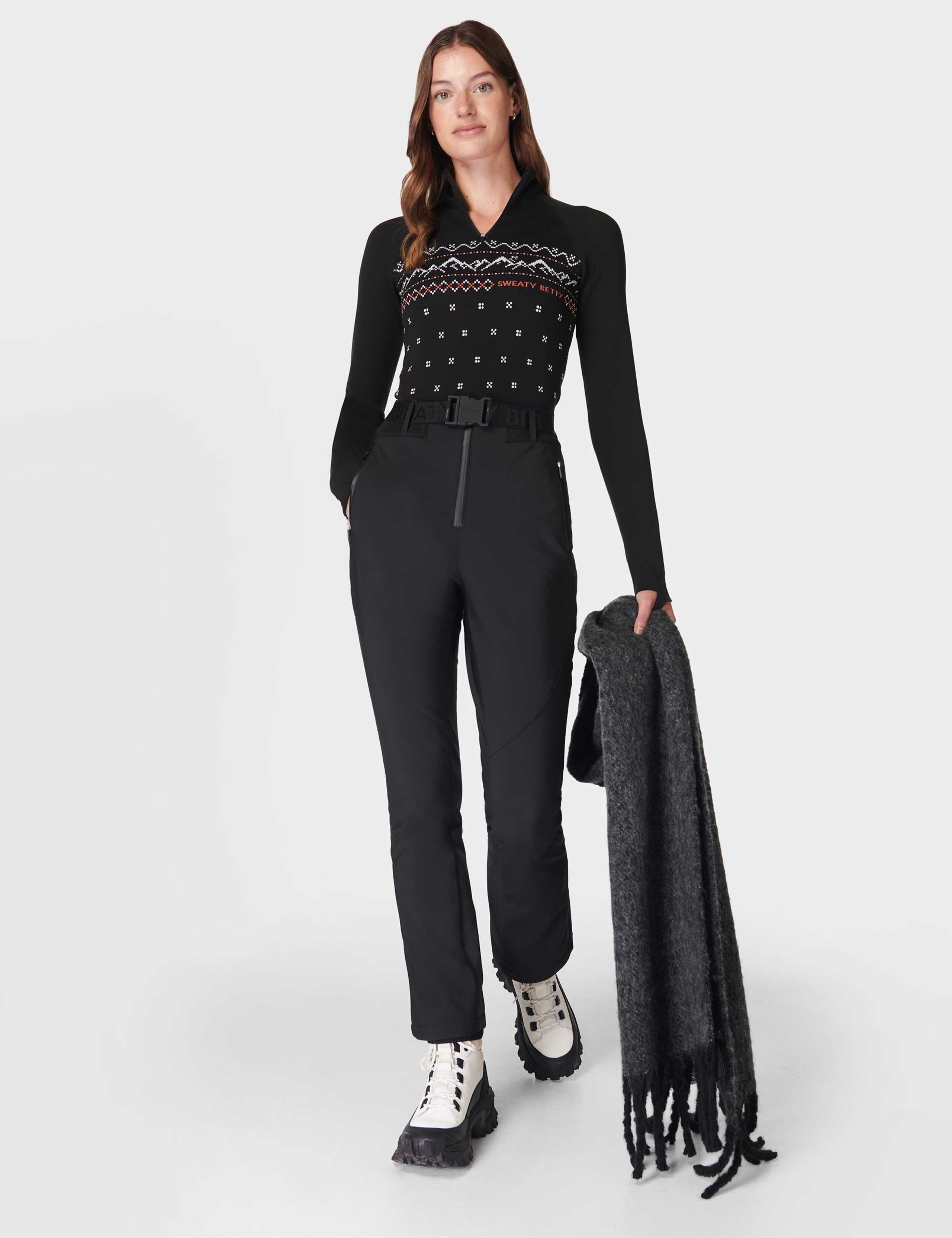 Alpine Betty Jacquard Half Zip Base Layer Top 3 of 6