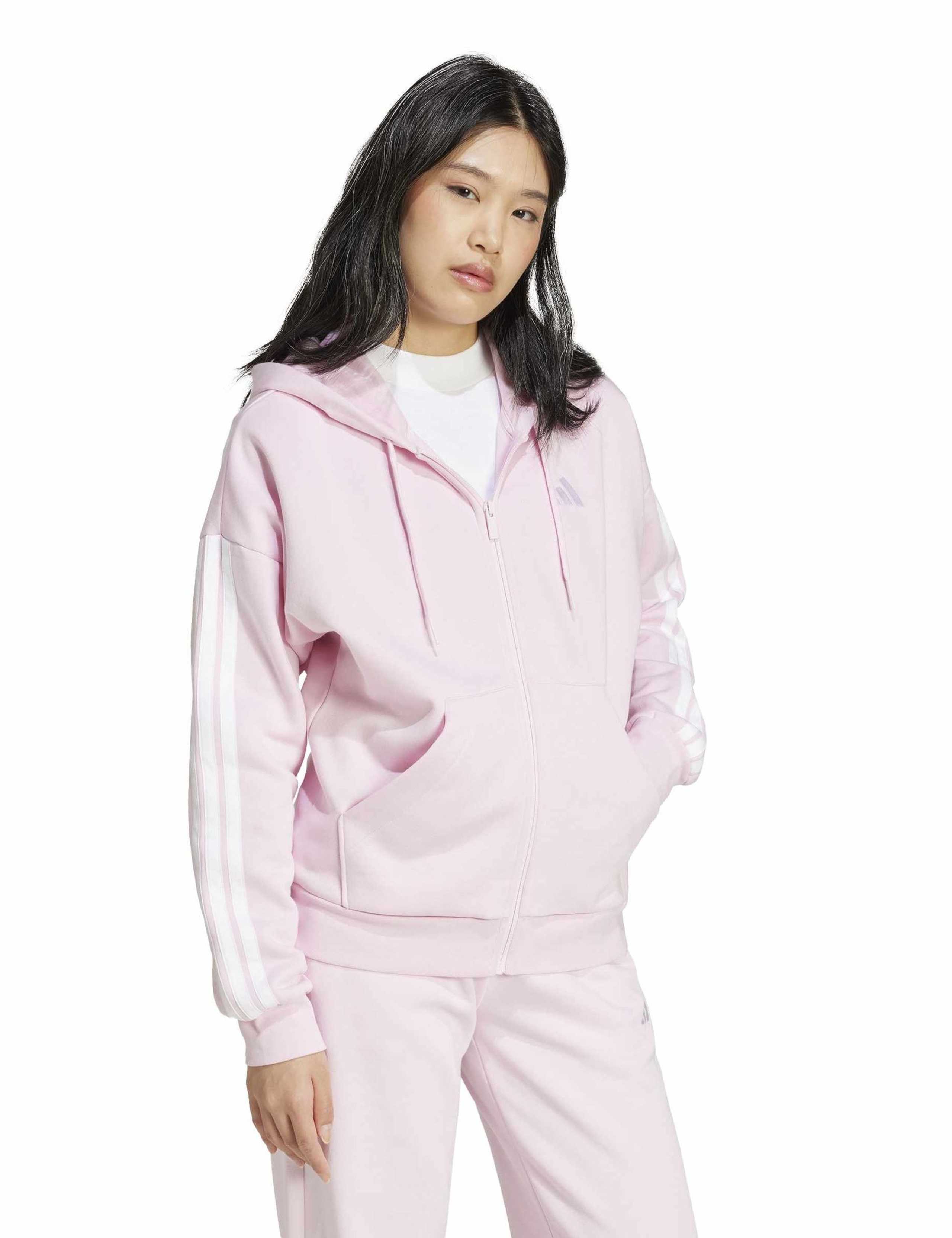 3 Stripes Cotton Rich Fleece Zip Up Hoodie 3 of 6