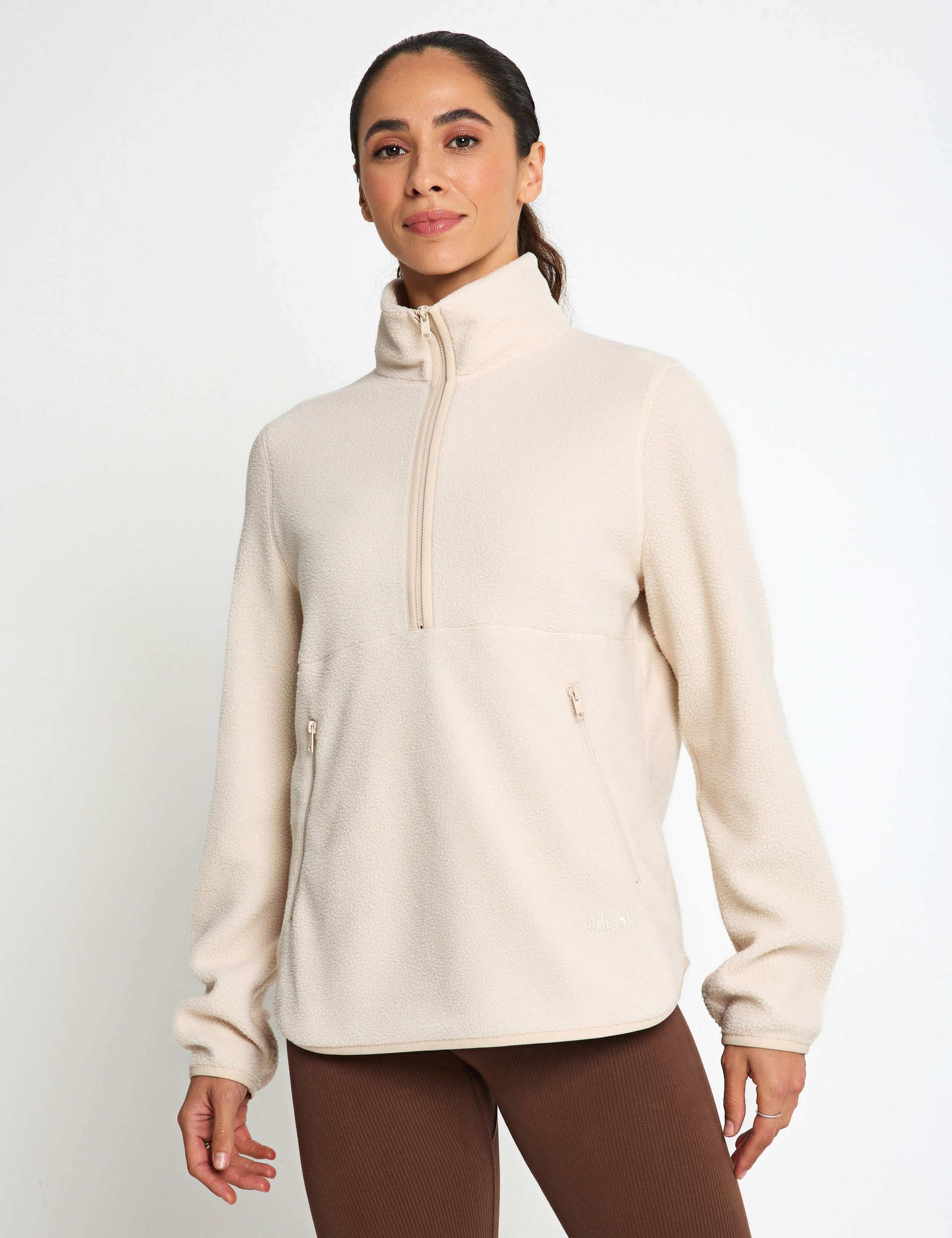 Lite Curl Half Zip Funnel Neck Fleece Jacket 1 of 6