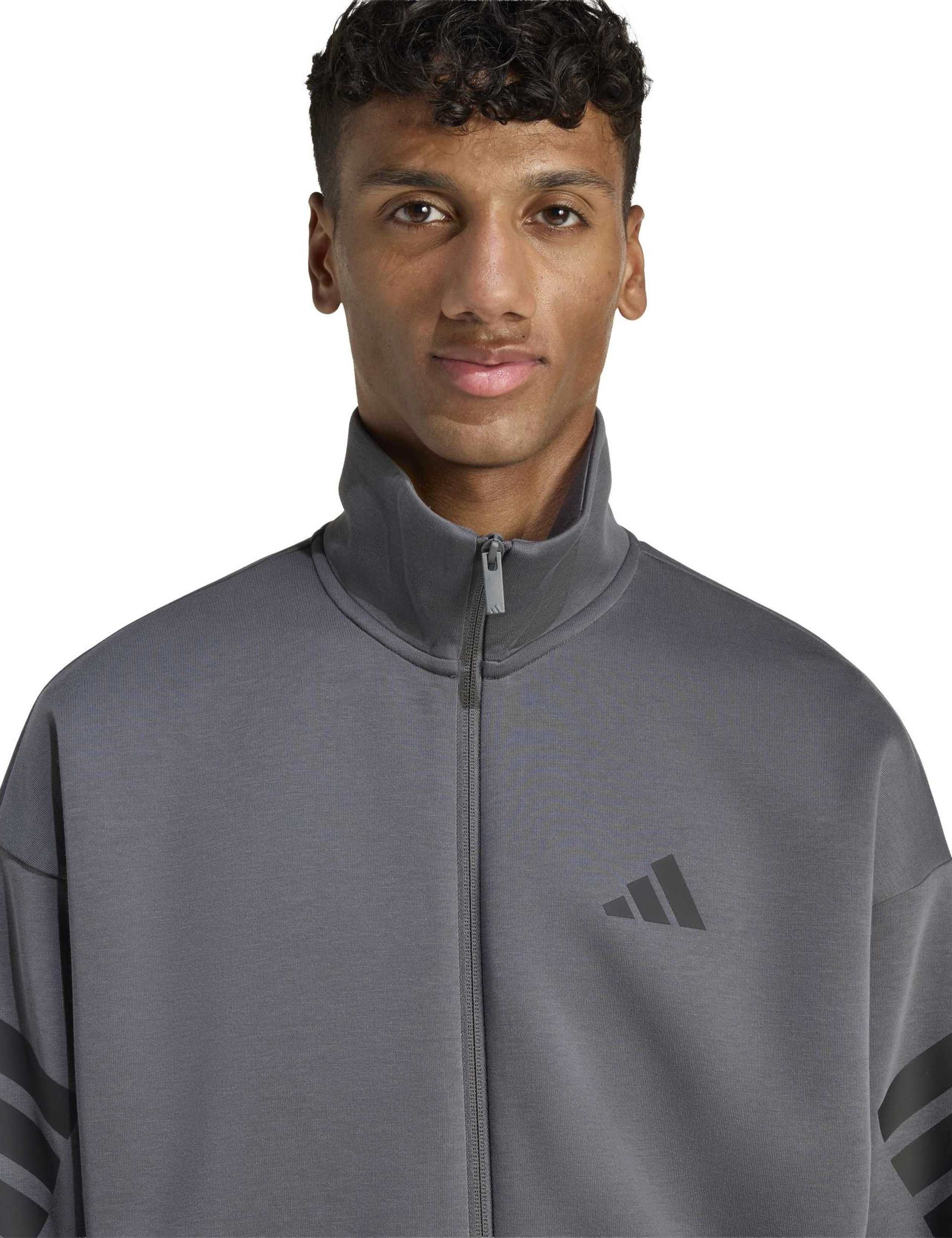 3 Stripes Funnel Neck Zip Up Sports Jacket 3 of 6