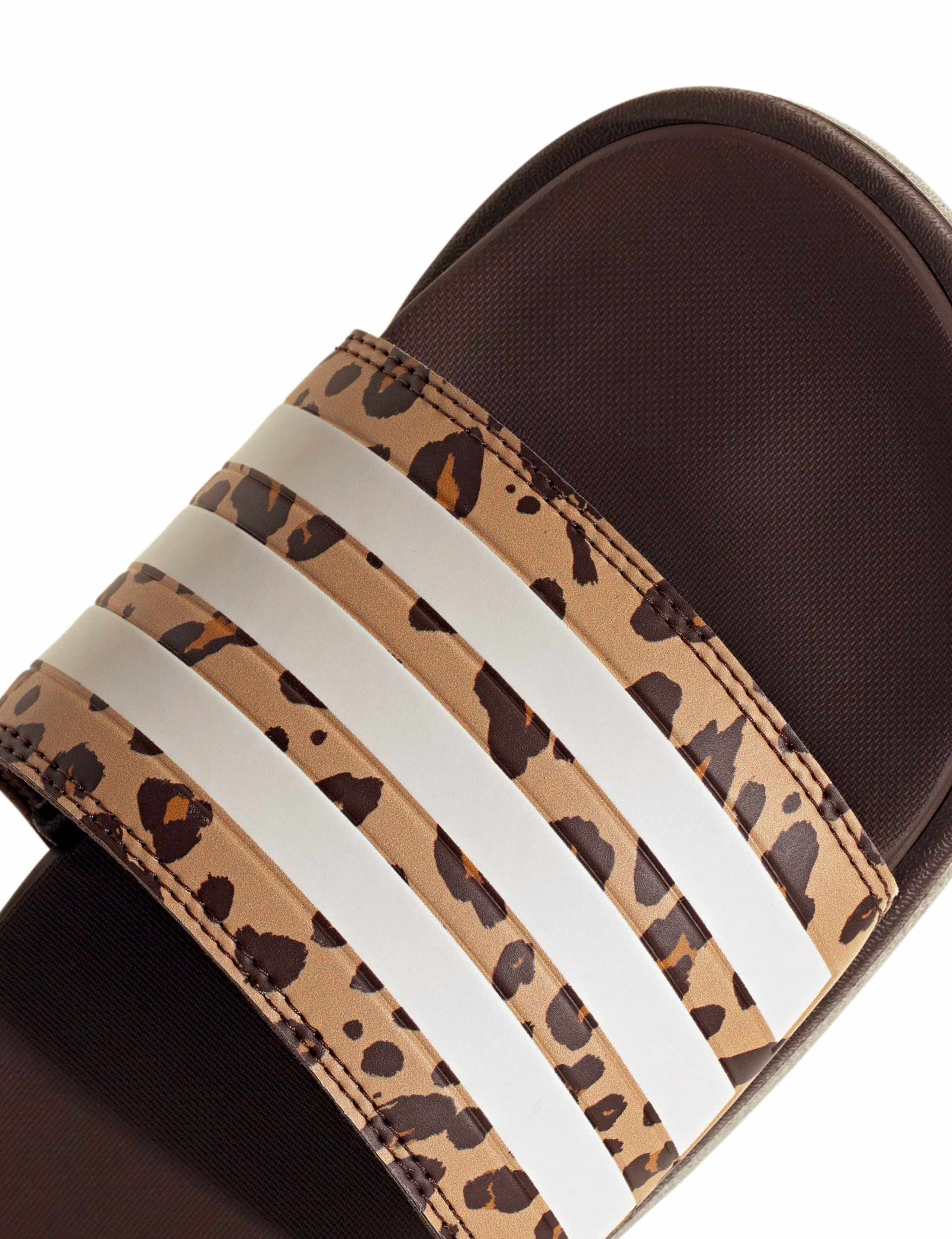 Adilette Leopard Print Flatform Sliders 2 of 8