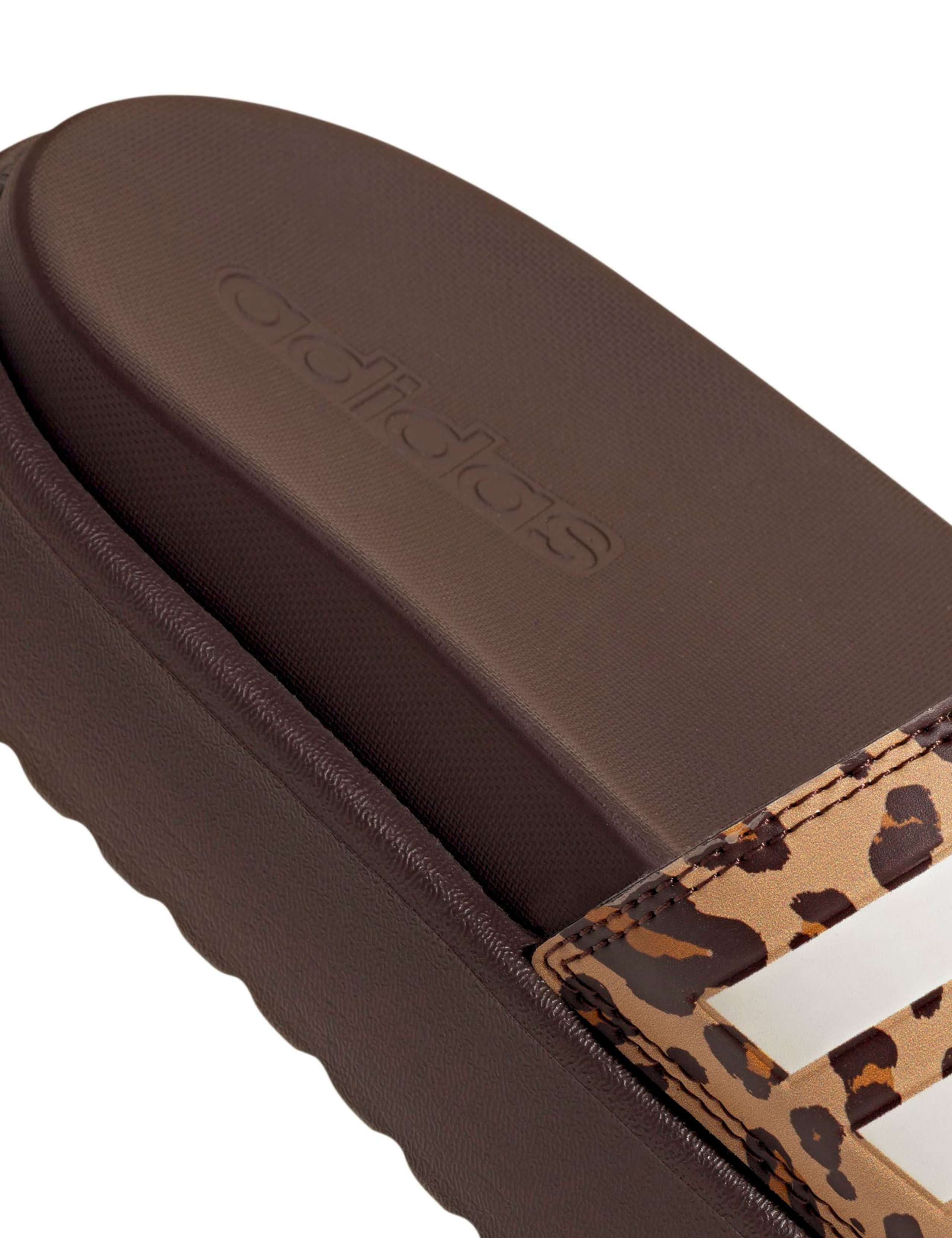 Adilette Leopard Print Flatform Sliders 6 of 8