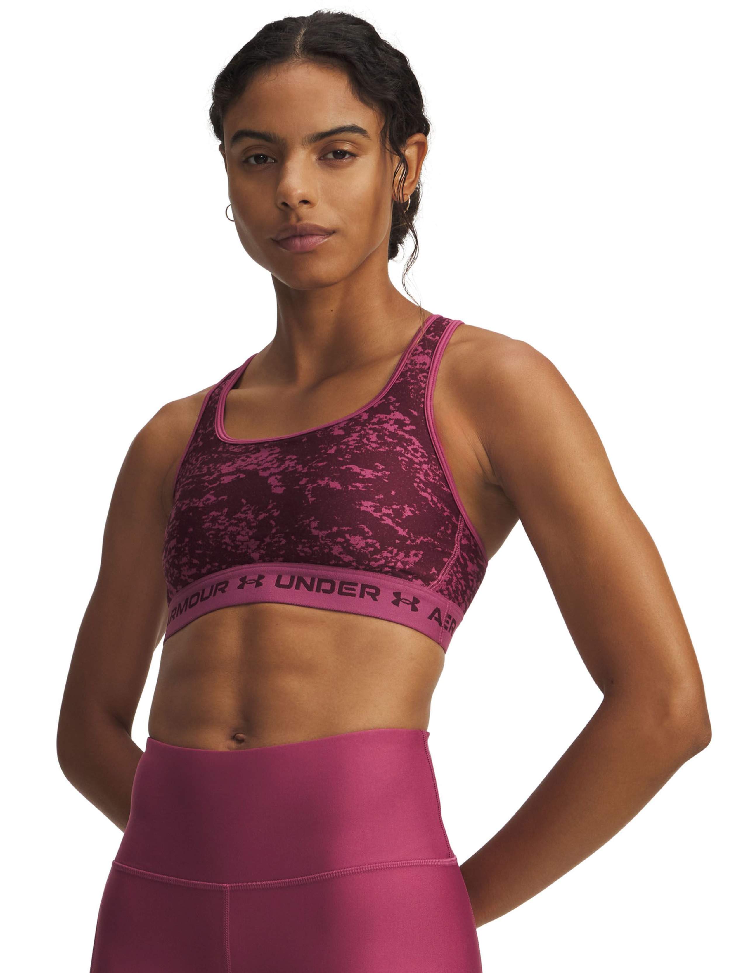 Armour Mid Crossback Printed Sports Bra 1 of 3