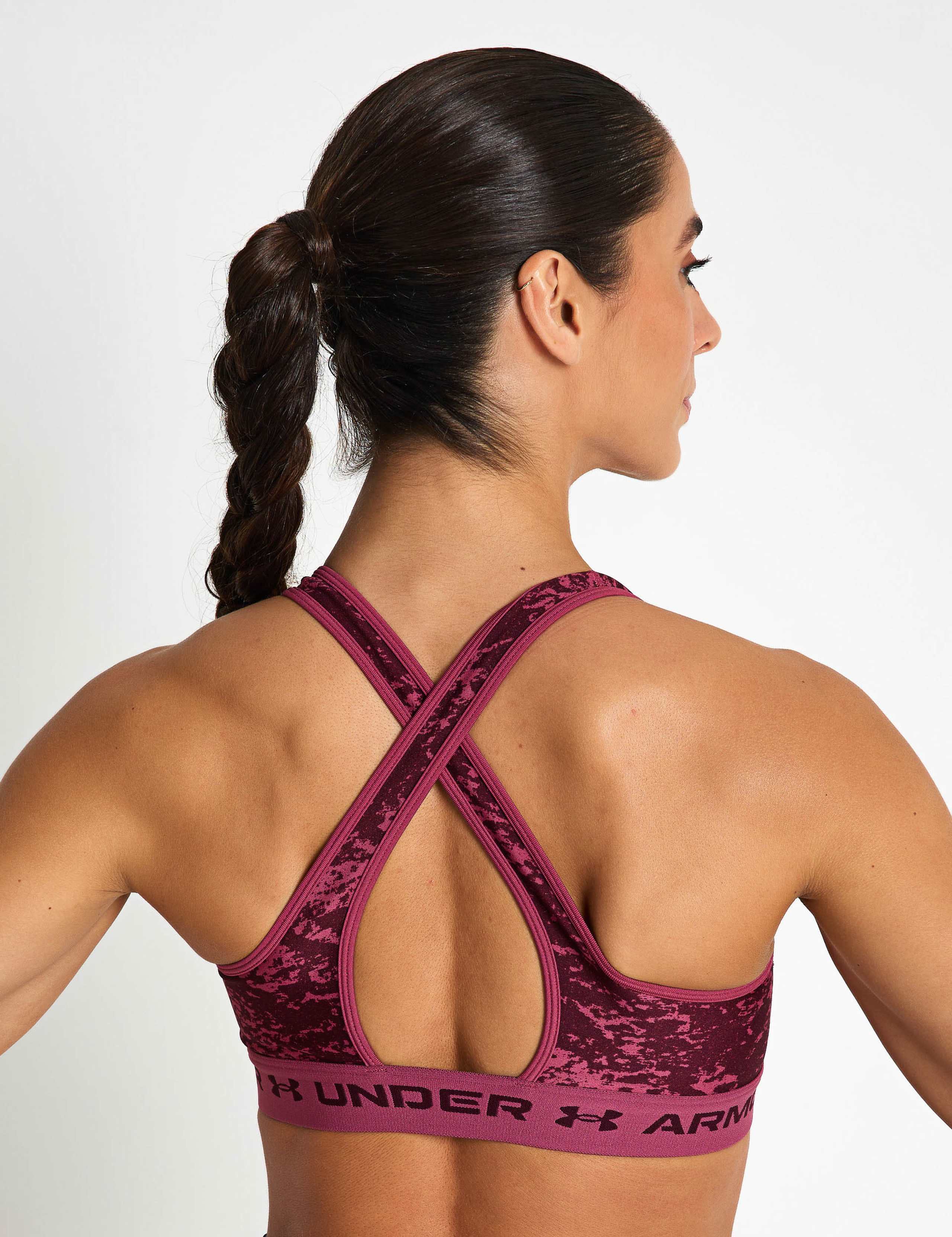 Armour Mid Crossback Printed Sports Bra 6 of 6