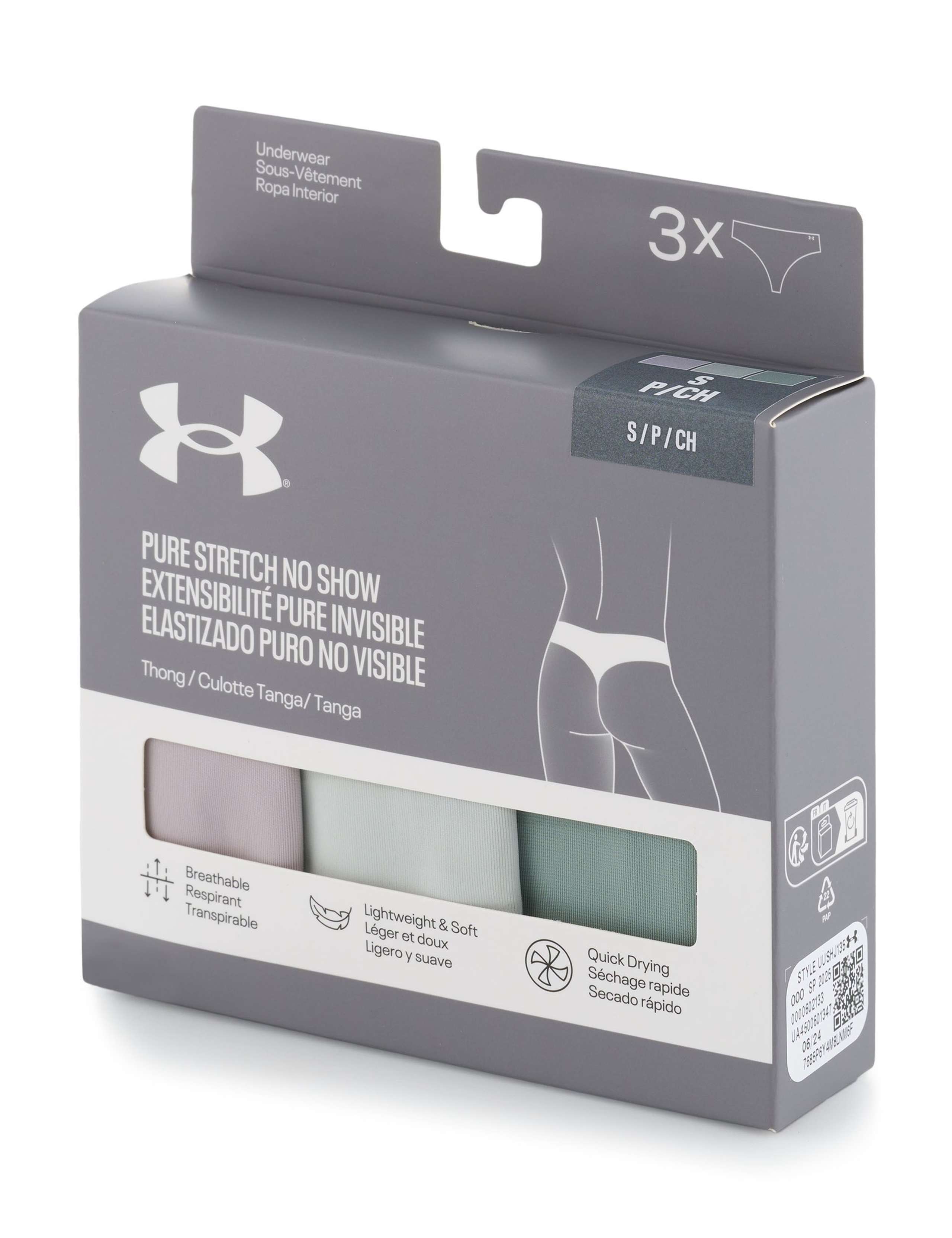 3pk Pure Stretch No Show Thongs 3 of 4