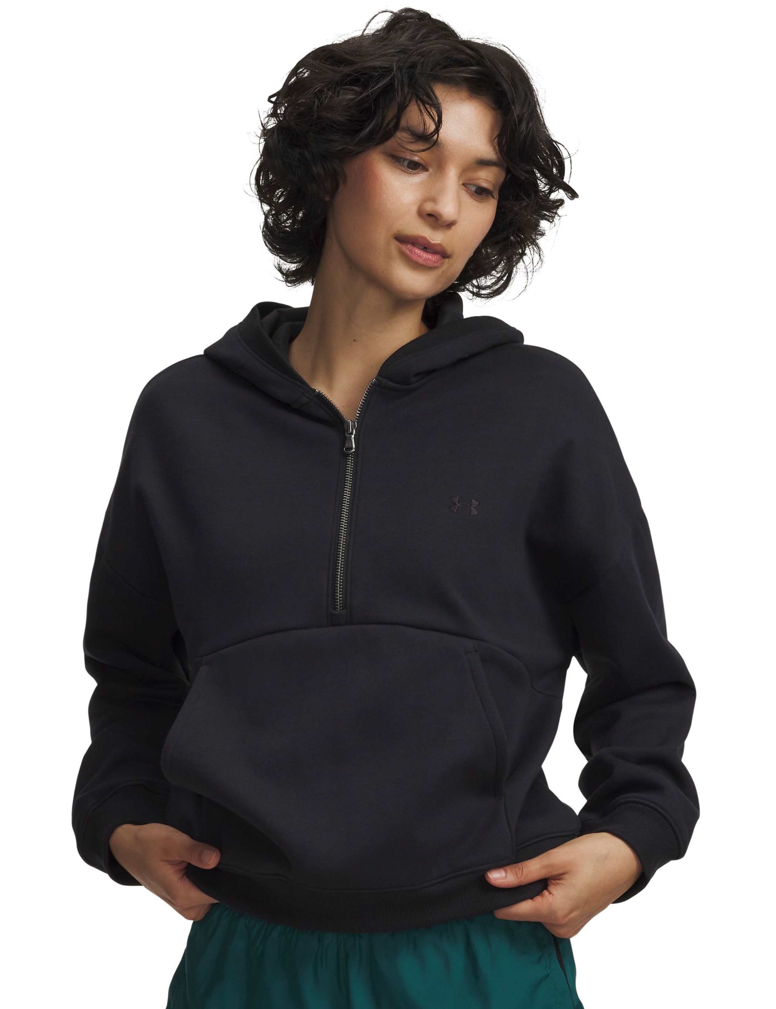 Icon Cotton Rich Fleece Half Zip Hoodie 1 of 3