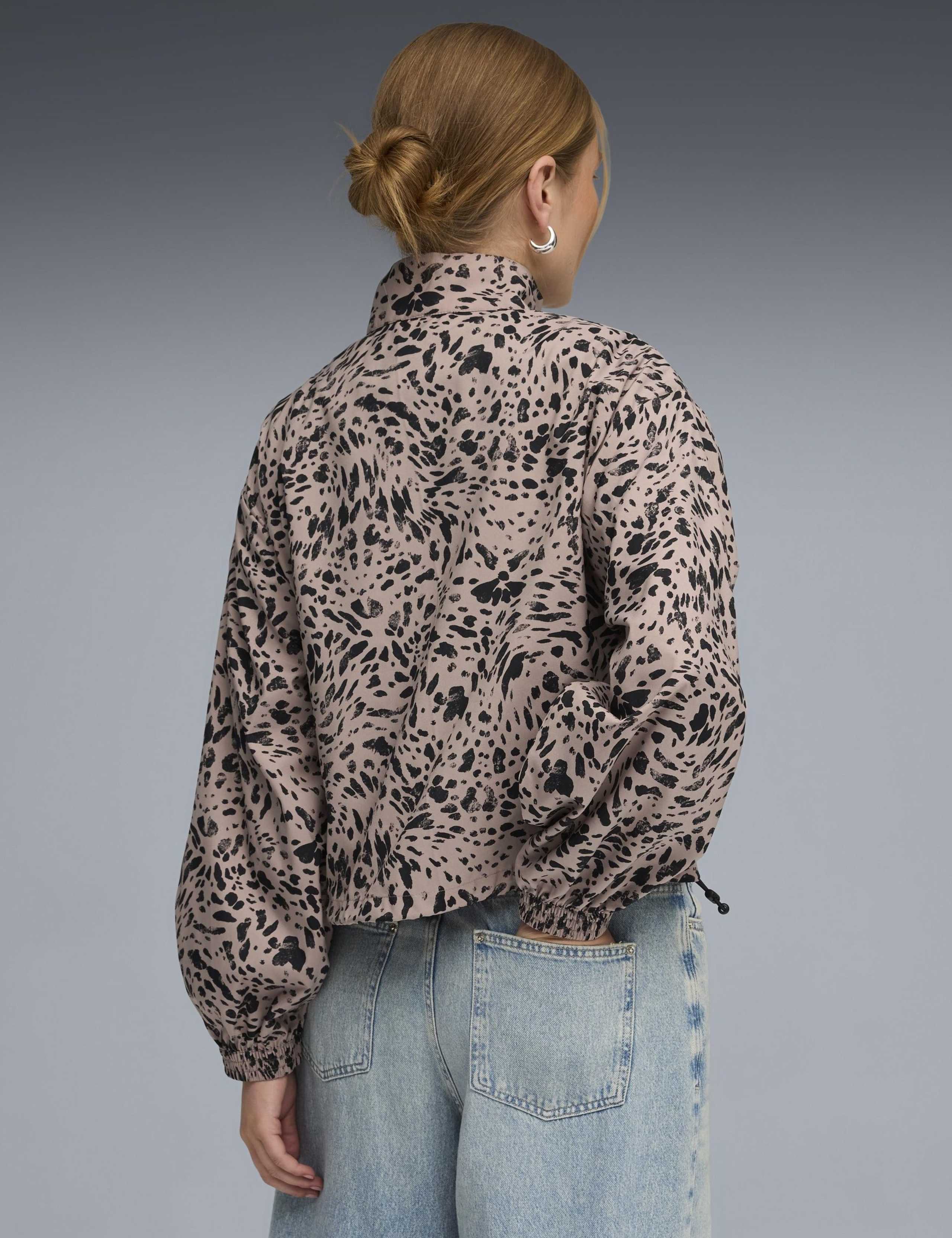 Woven Animal Print Half Zip Sweatshirt 4 of 5