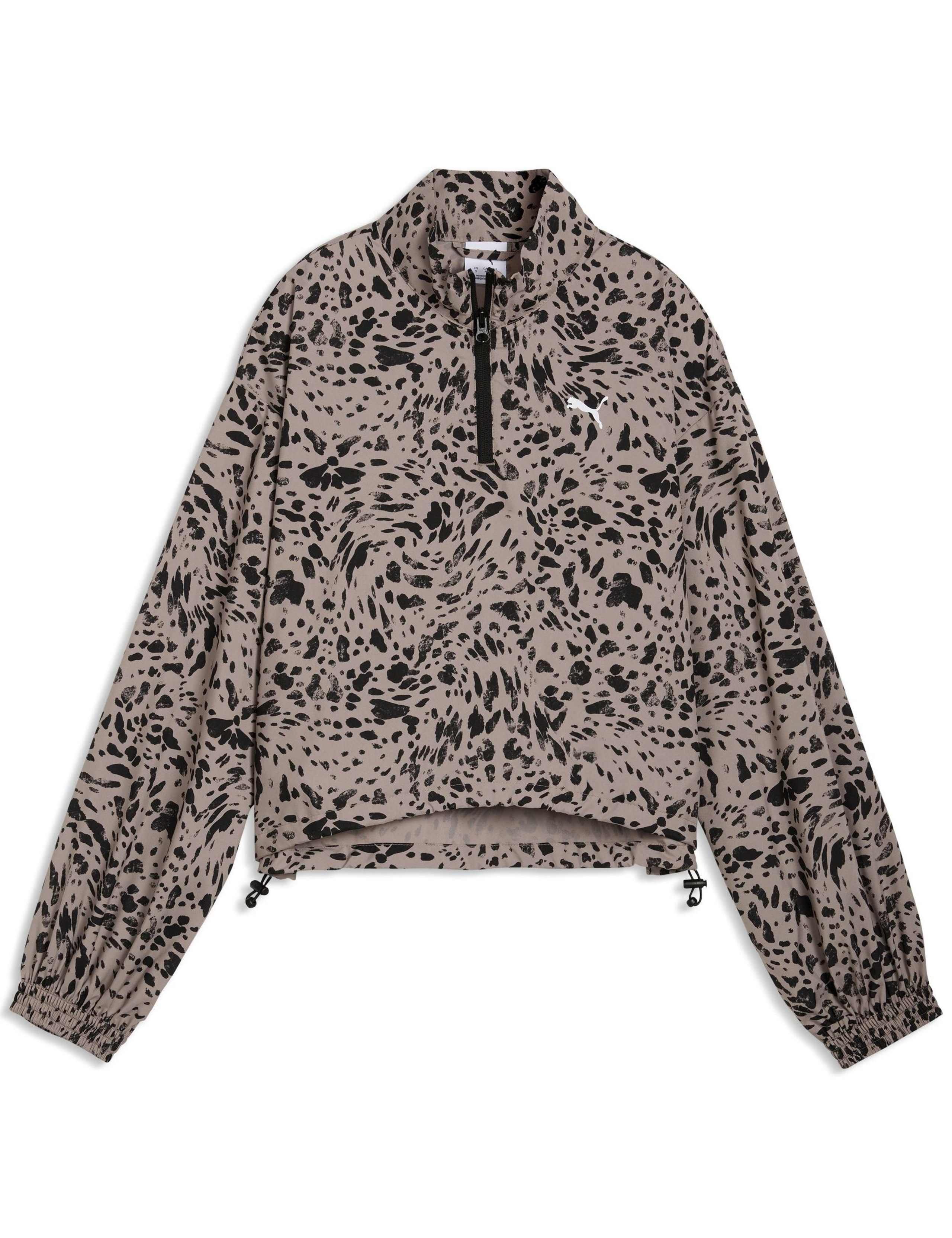 Woven Animal Print Half Zip Sweatshirt 2 of 5