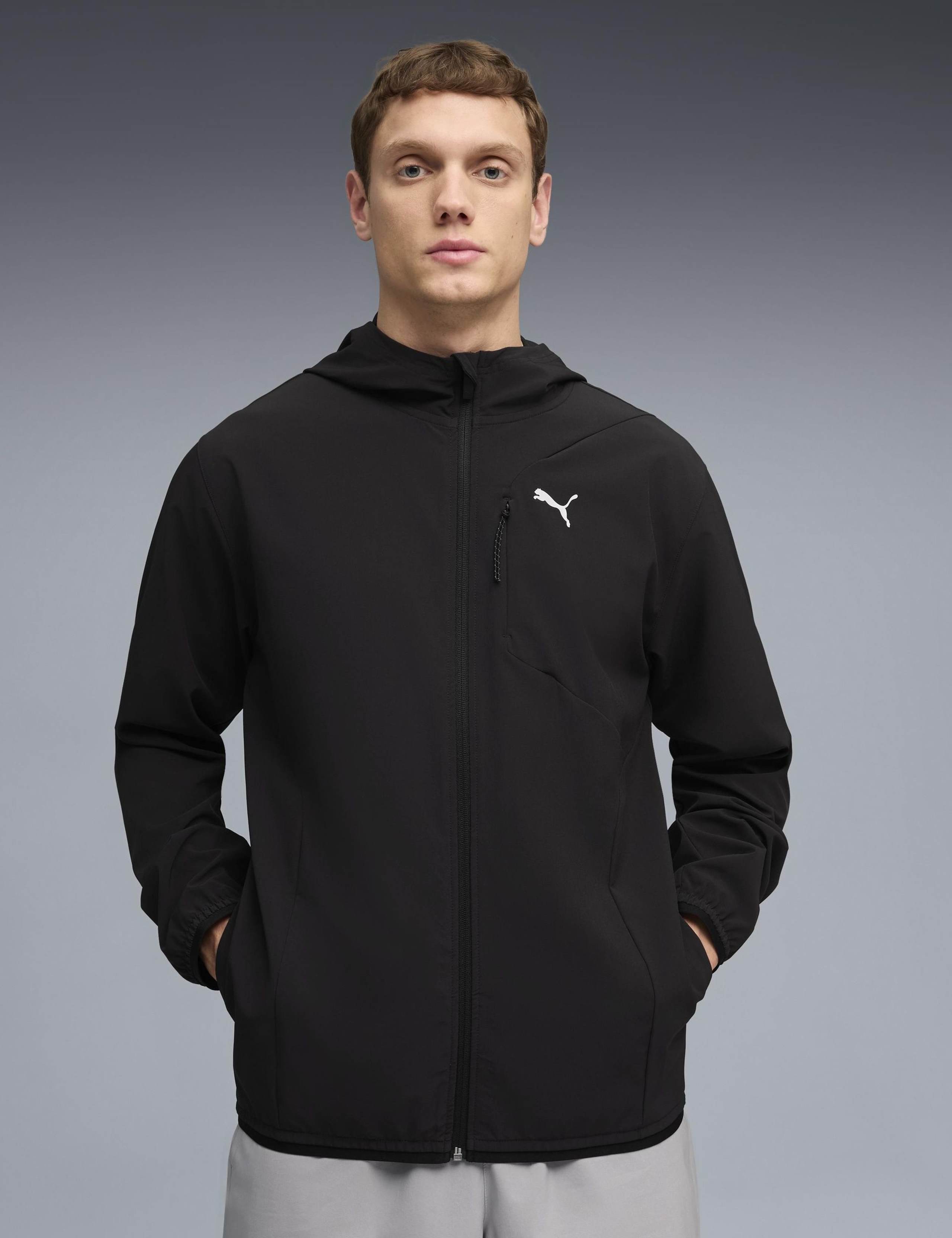 Woven Hooded Sports Jacket with Stretch 1 of 7