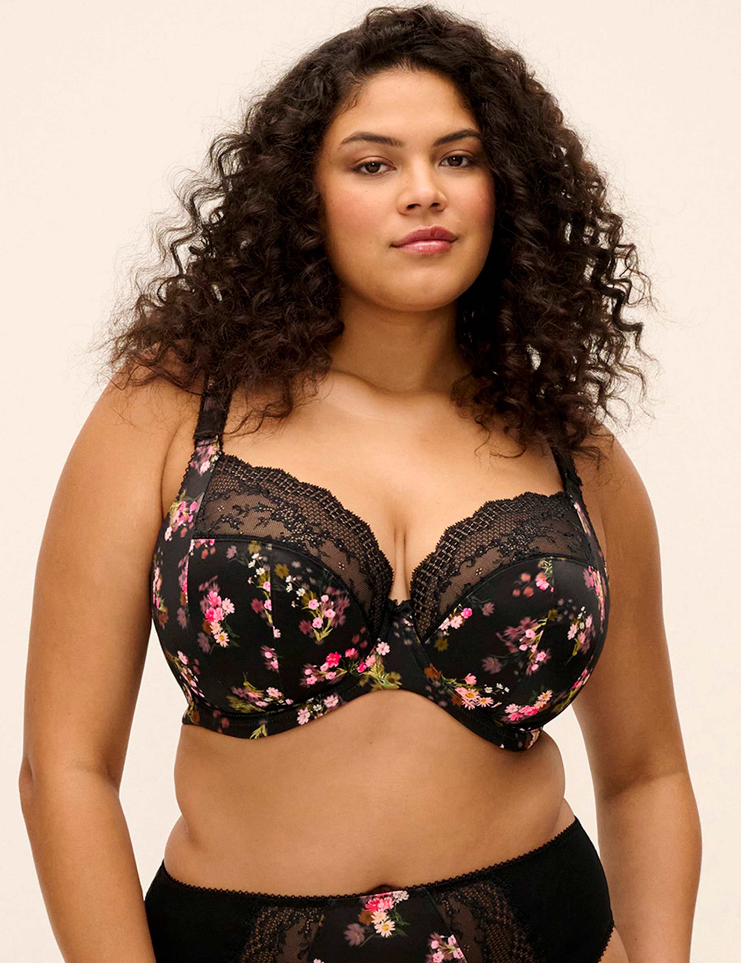 Lucie Floral Wired Plunge Bra DD-K 3 of 5