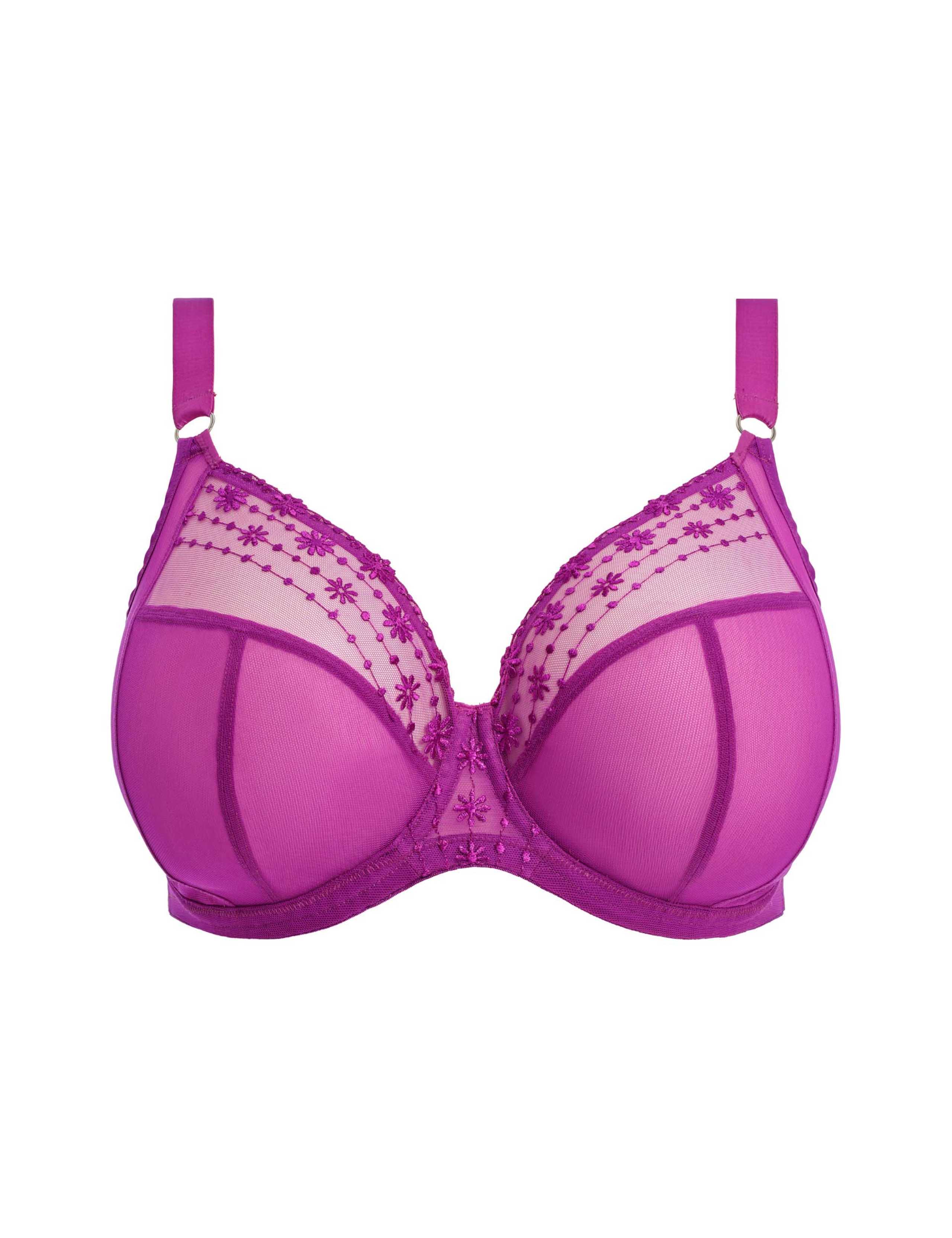Matilda Mesh & Lace Wired Plunge Bra DD-K 2 of 7