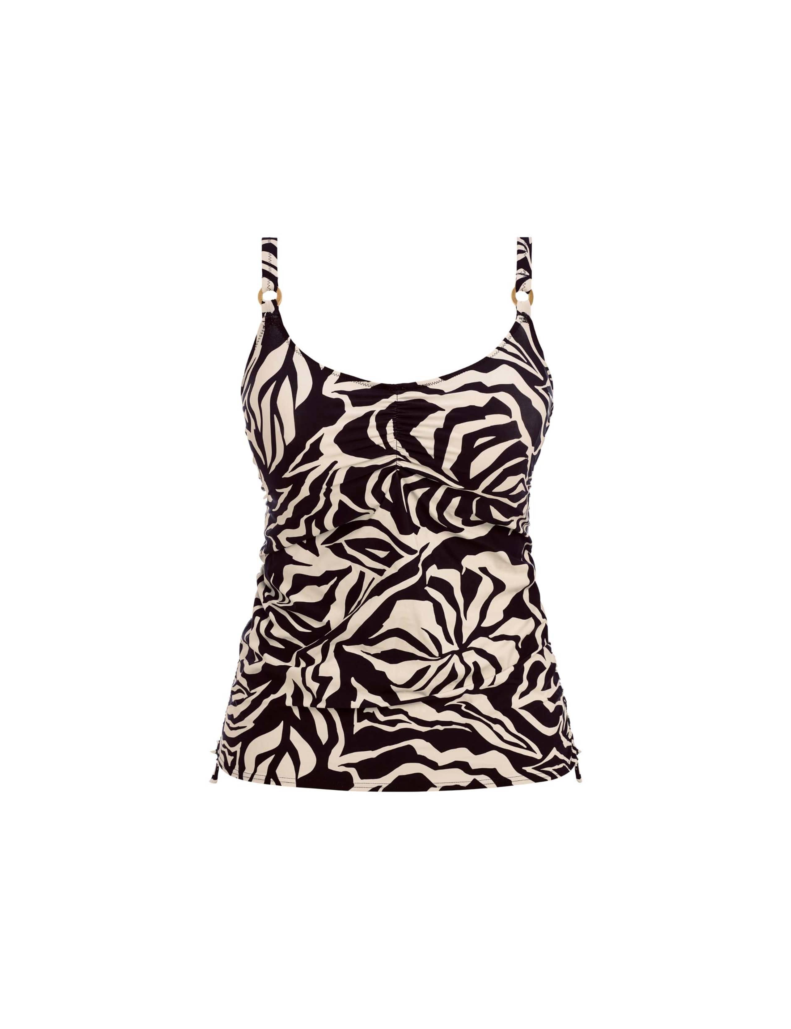 Aruba Nights Printed Ruched Tankini Top D-H 2 of 5