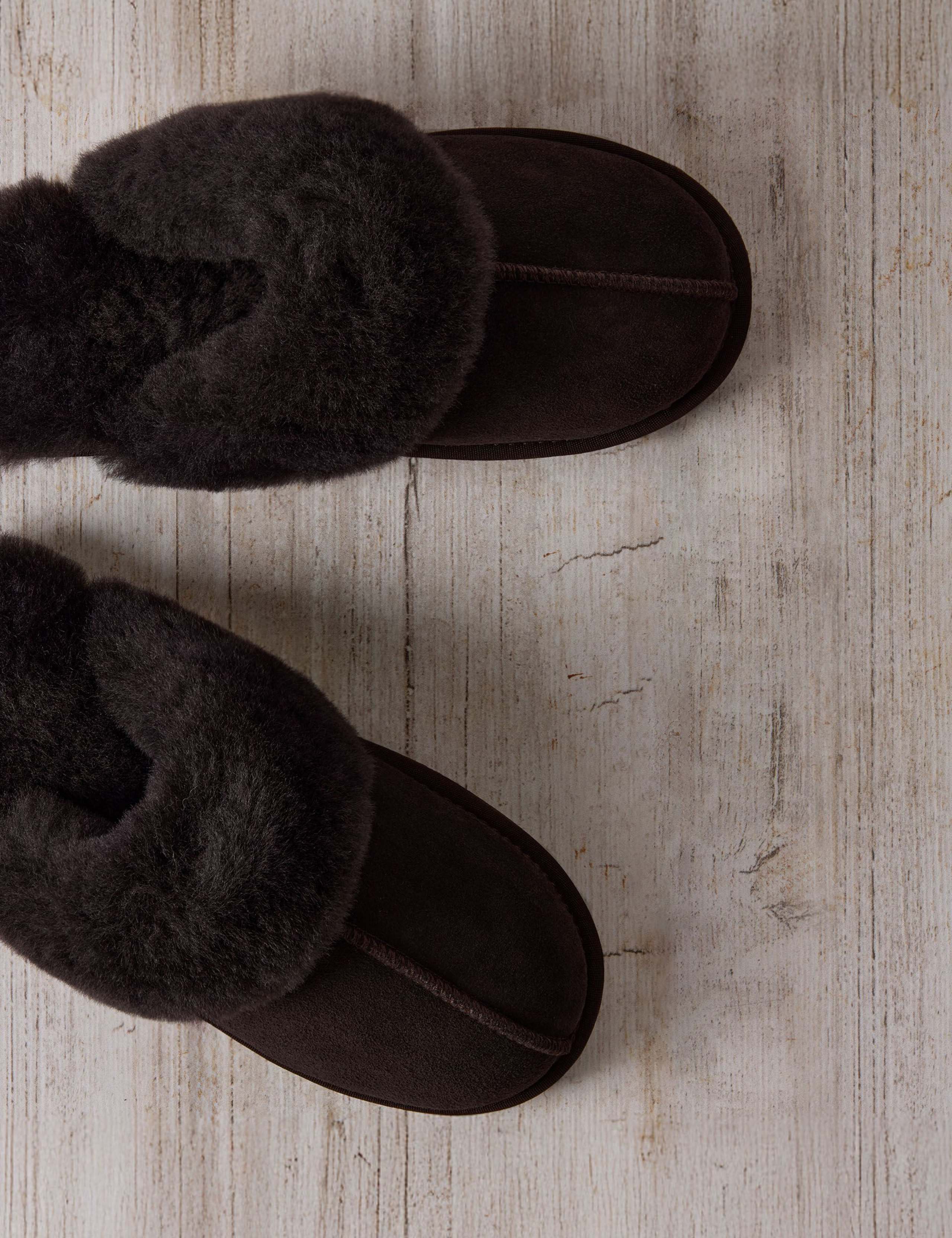 Suede Sheepskin Dome Mule Slippers 2 of 5