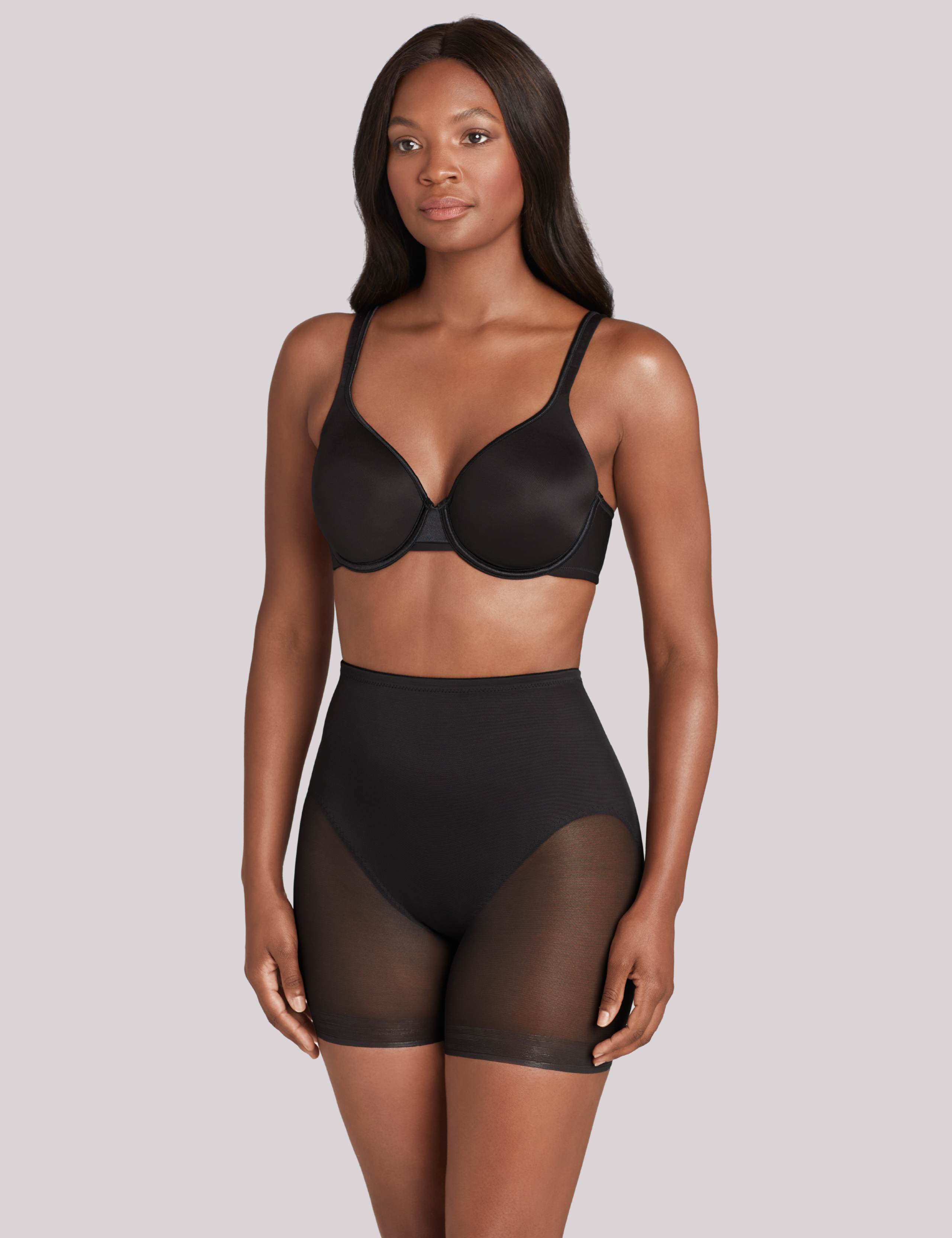 Sexy Sheer Firm Control Shaping Sheer Panelled Shorts 1 of 4