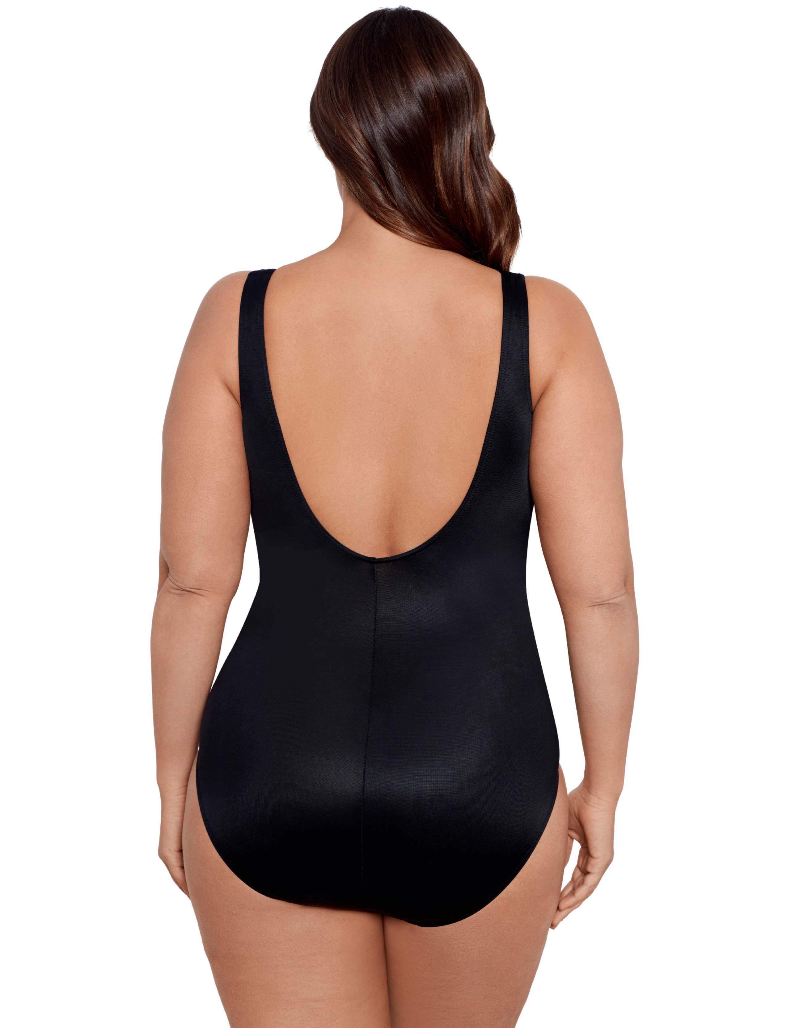 Plus Size Crossover Extra Firm Control Wrap V-Neck Shaping Swimsuit 5 of 5