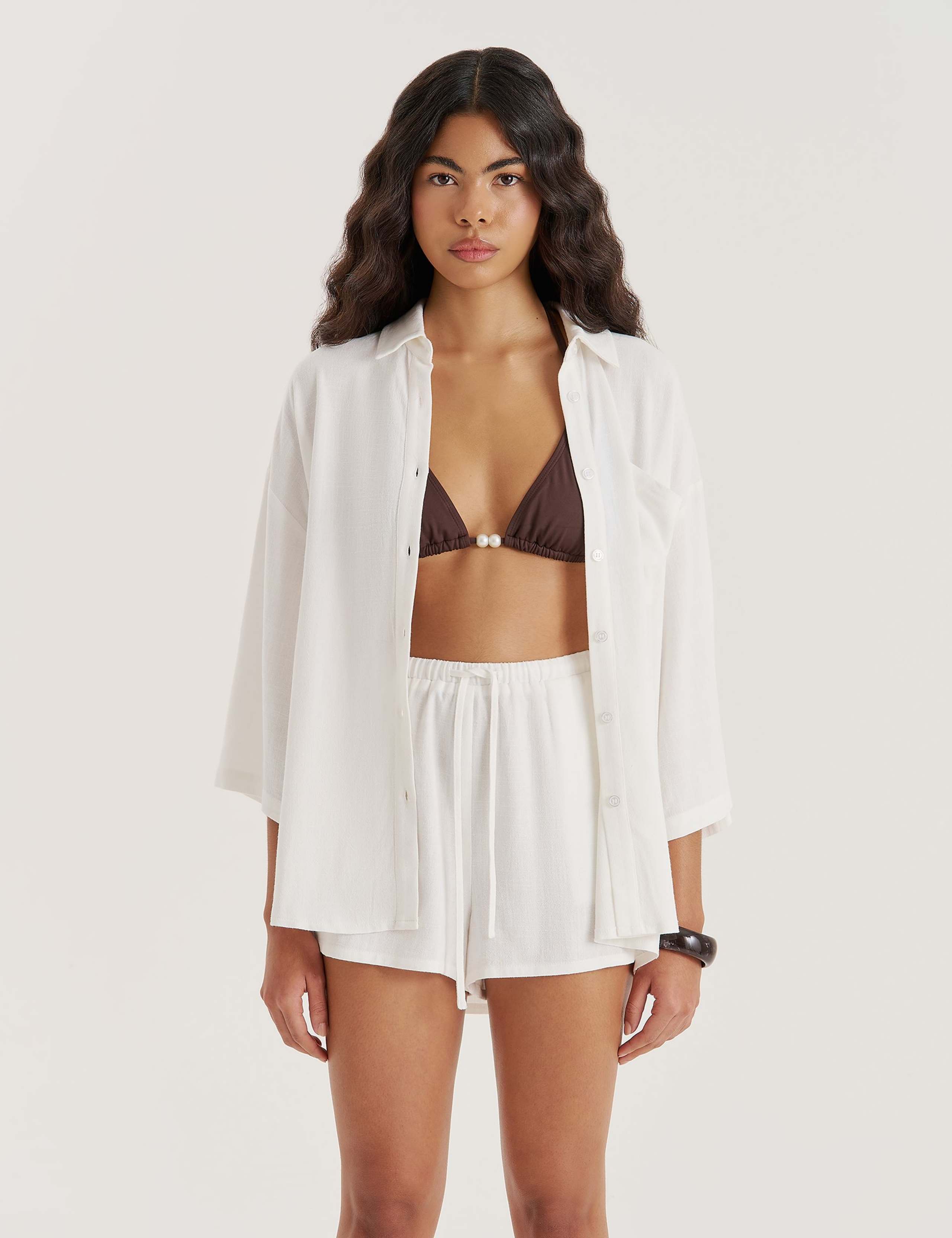 Oversized Beach Shirt with Linen 4 of 4
