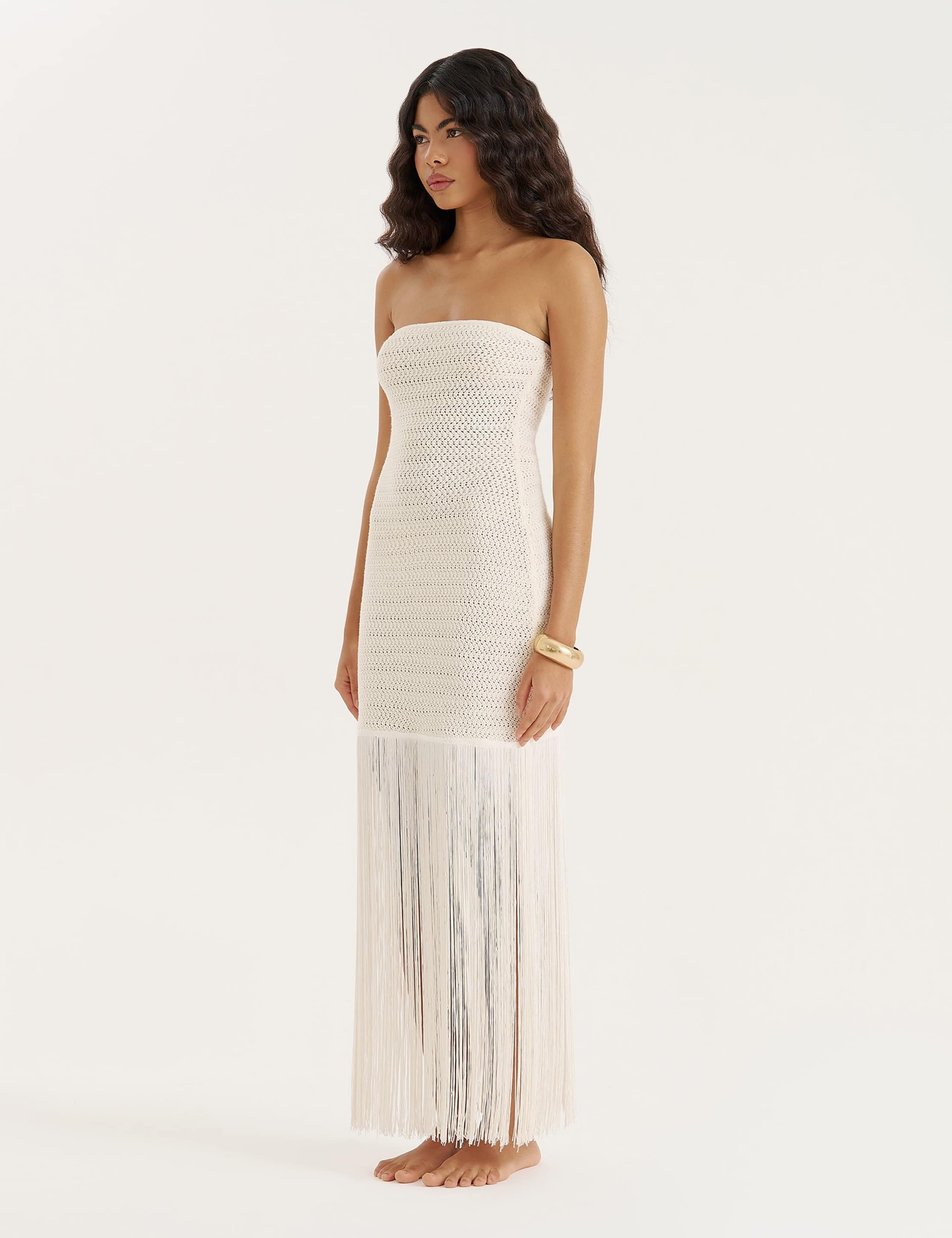 Cotton Rich Knitted Bandeau Beach Dress 2 of 5