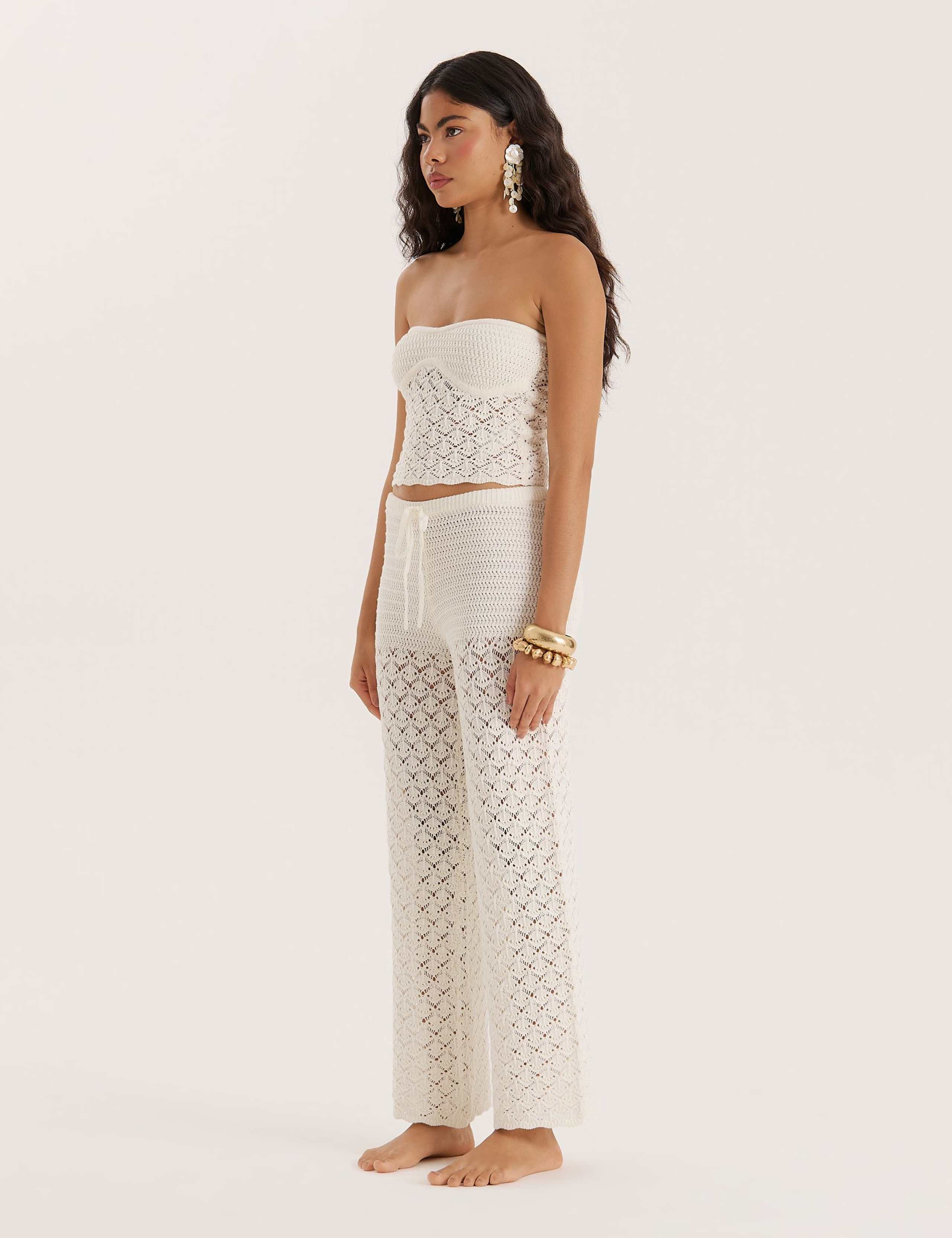 Elena Crochet Wide Leg Beach Trousers 3 of 5
