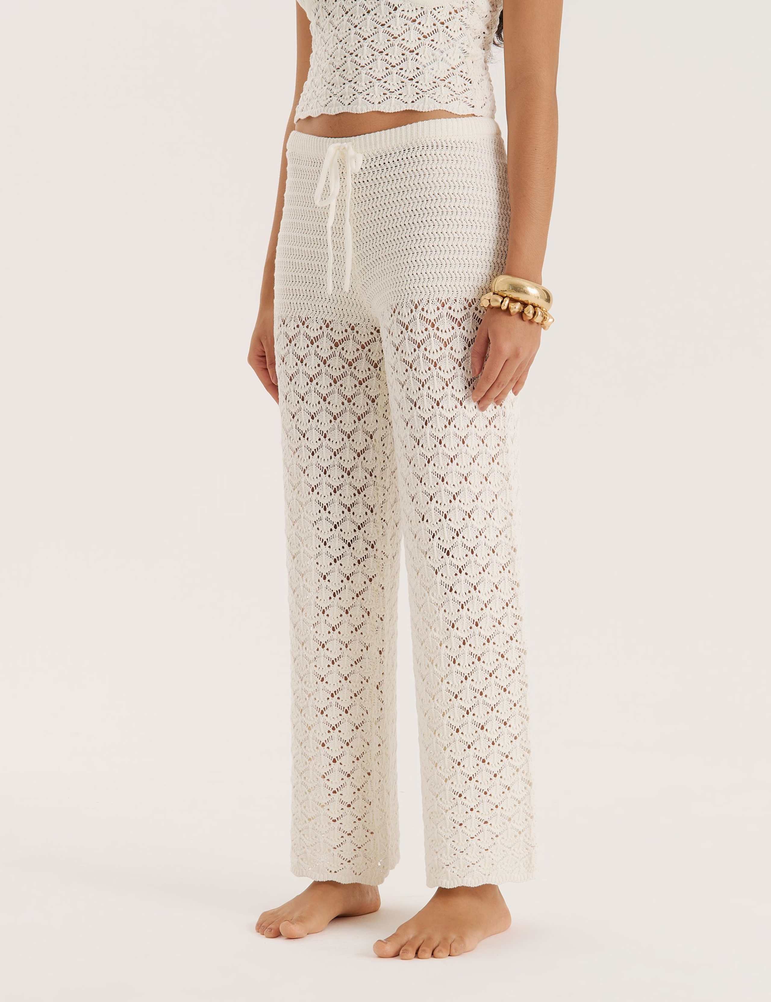 Elena Crochet Wide Leg Beach Trousers 4 of 5