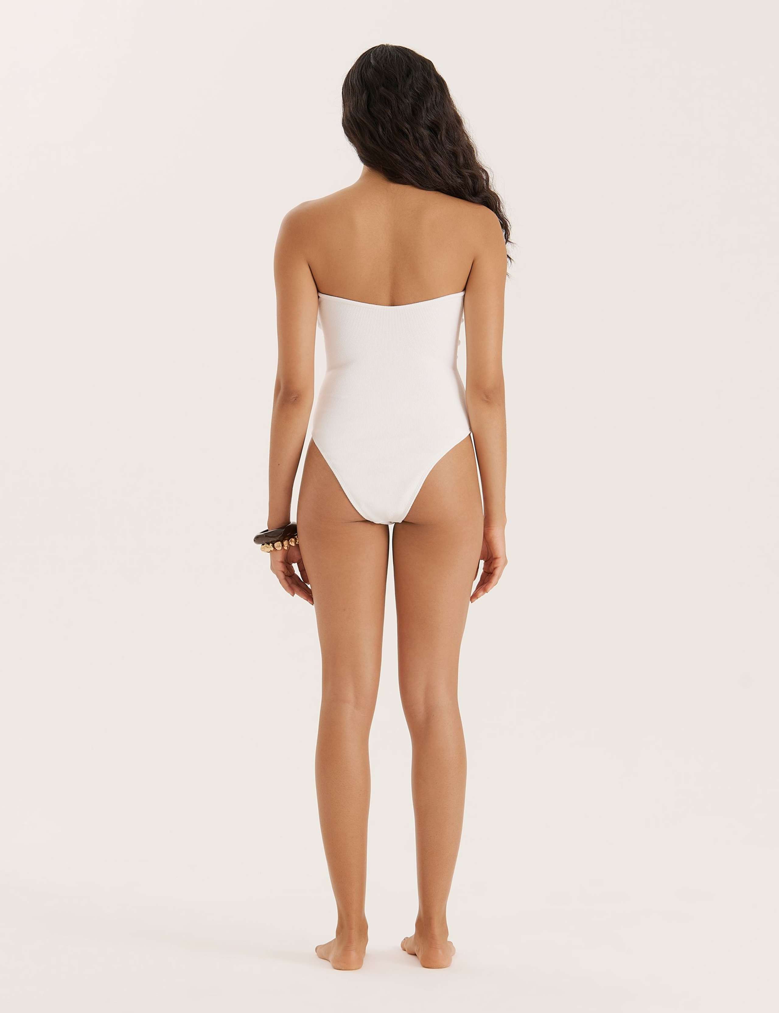 Textured Cut Out Bandeau Swimsuit 4 of 5