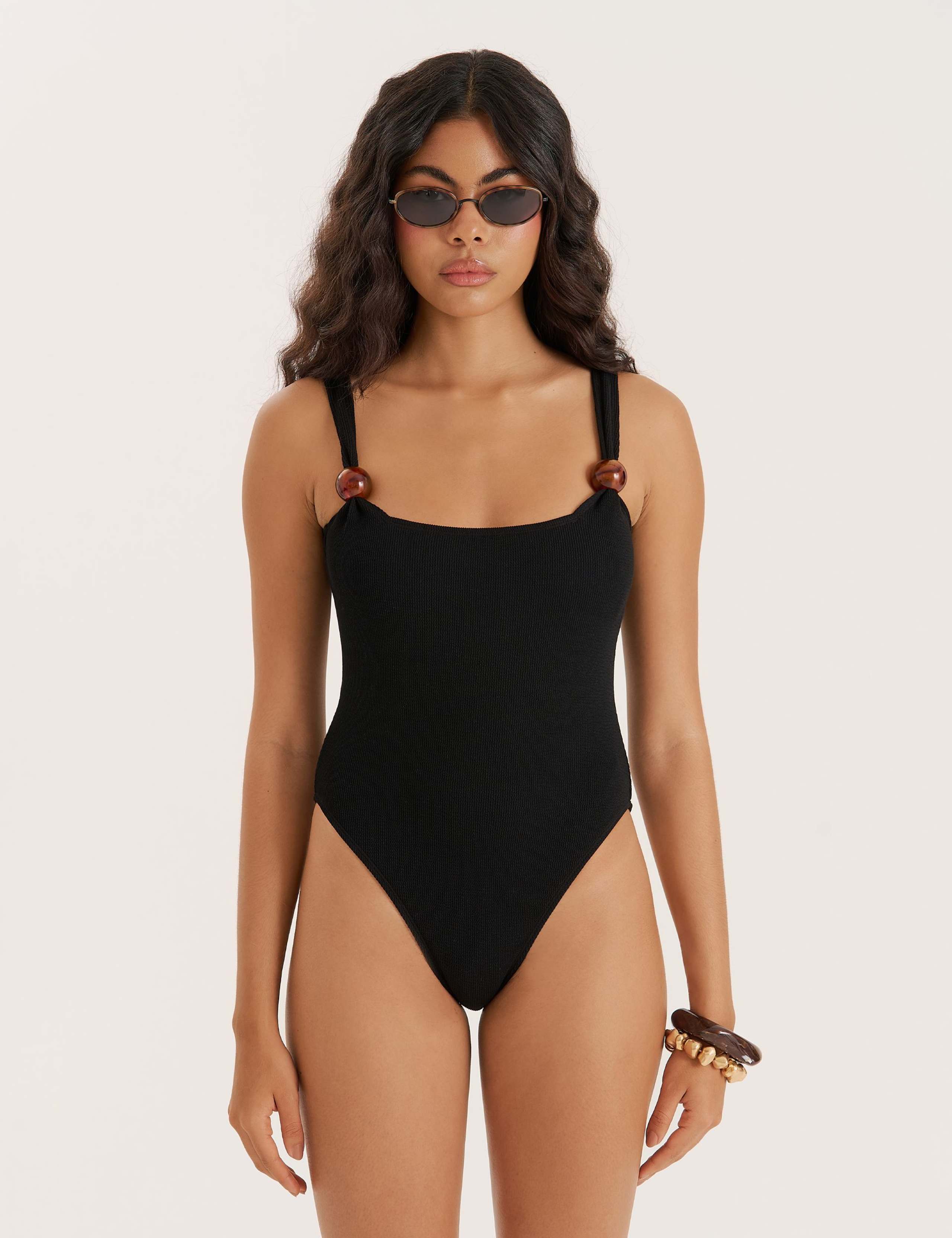Textured Strap Detail Swimsuit 4 of 5