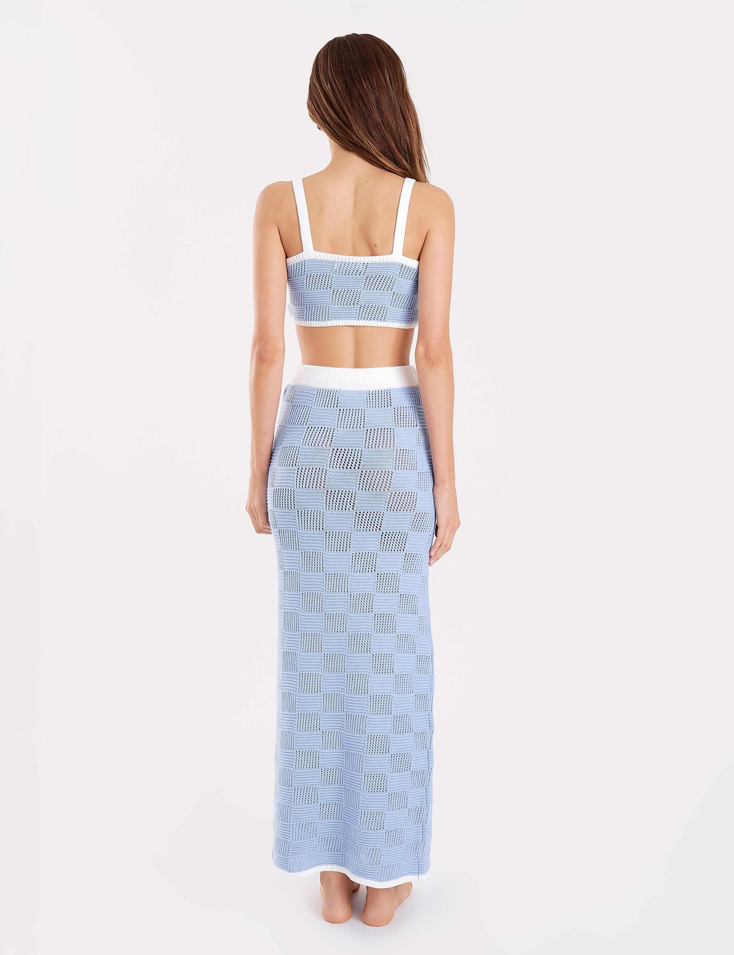 Cotton Blend Knitted Midaxi Column Skirt 2 of 5