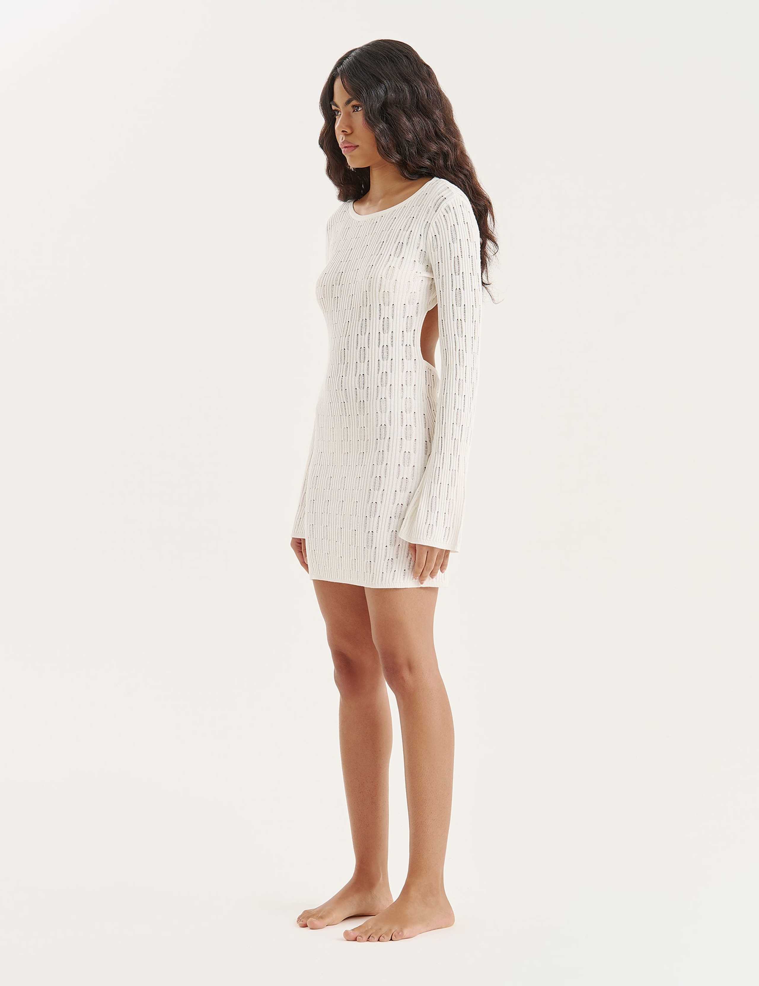 Knitted Open Back Beach Dress with Lyocell 3 of 5