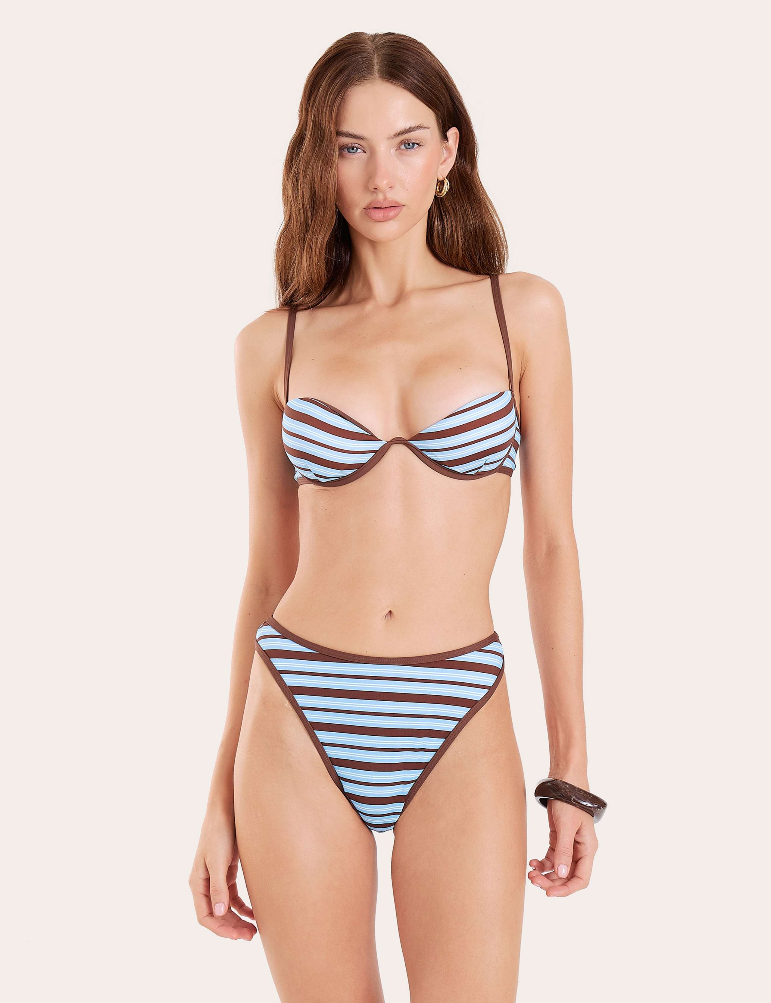 Striped High Leg Bikini Bottoms 2 of 6