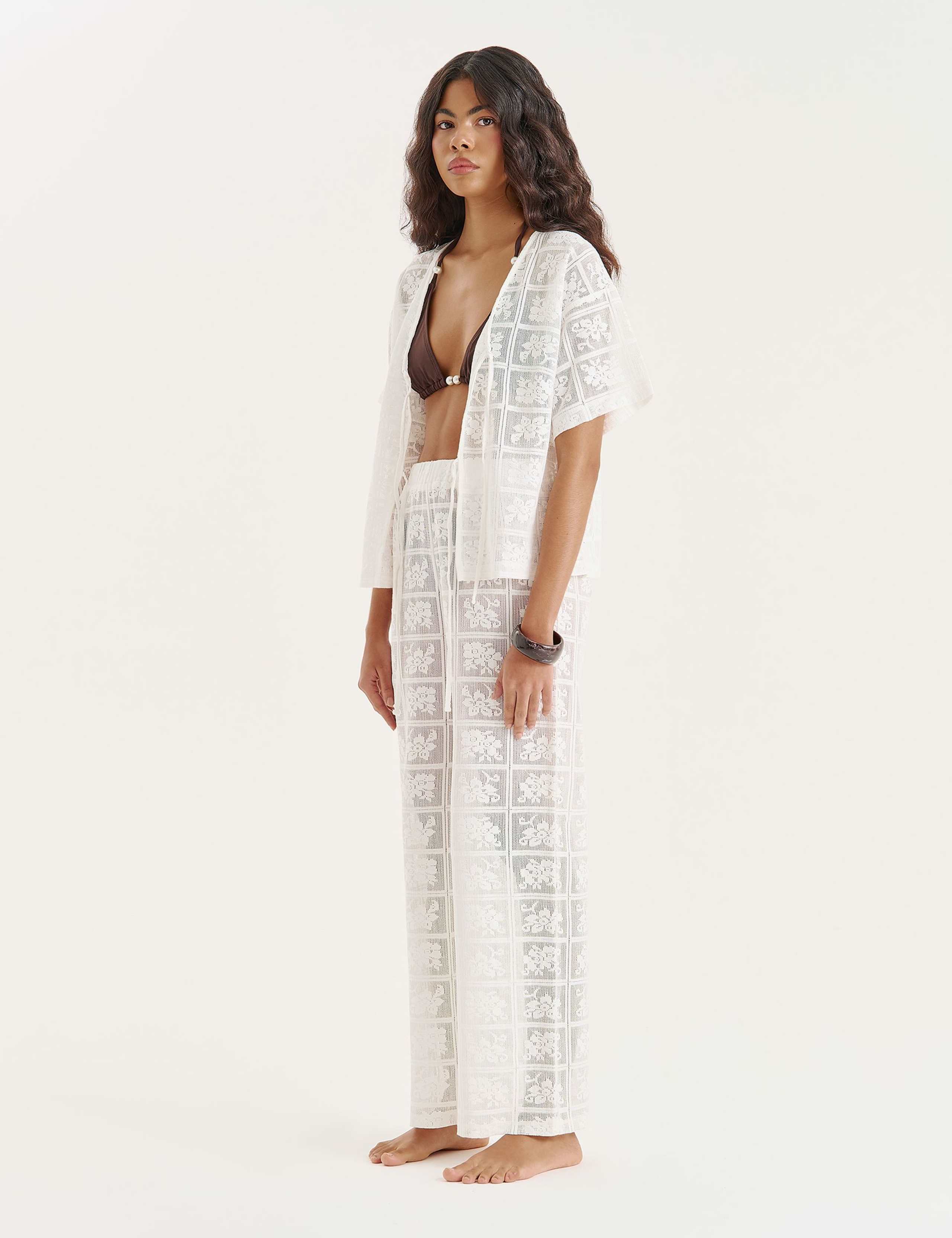 Lace Beach Trousers with Cotton 2 of 5