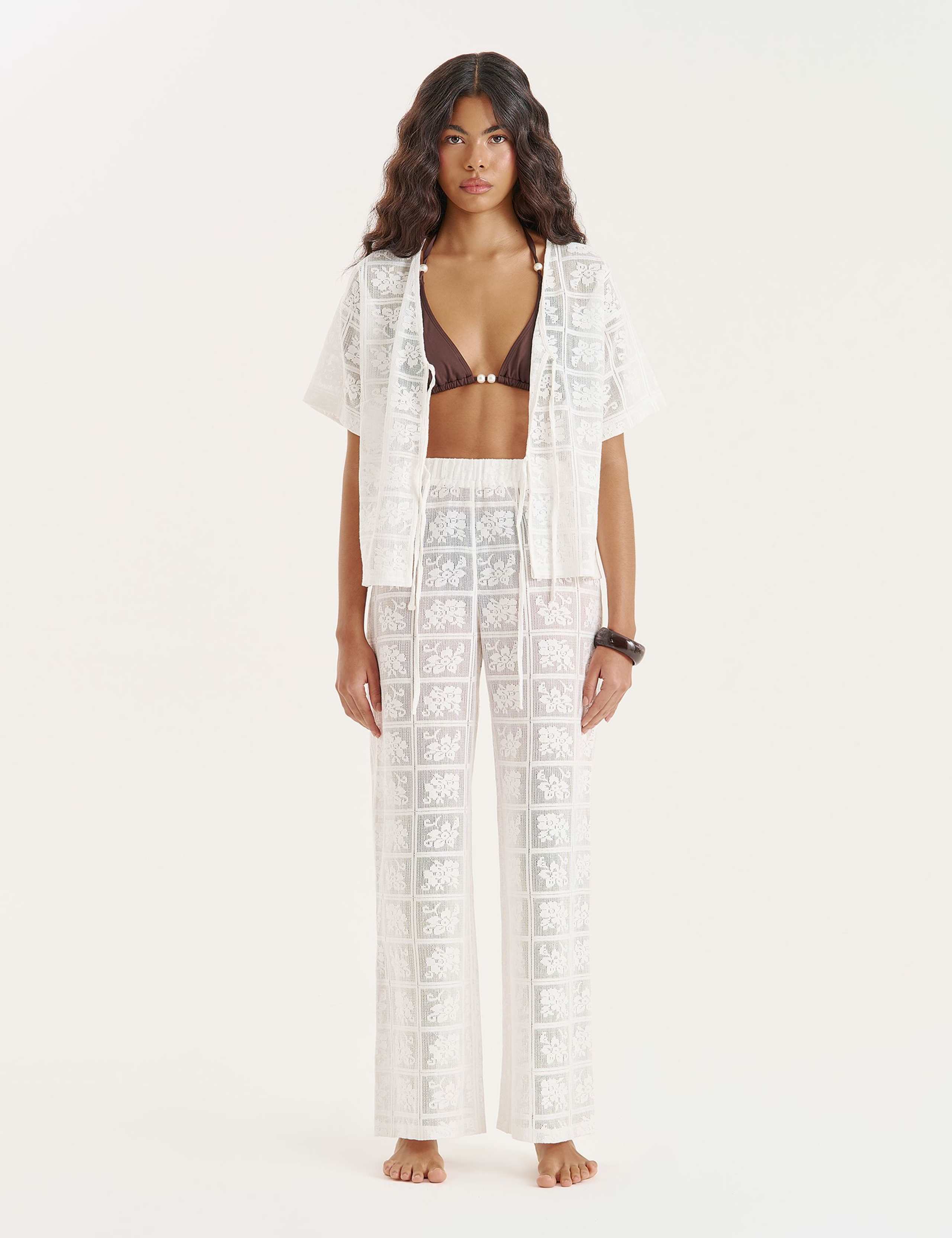 Lace Beach Trousers with Cotton 5 of 5