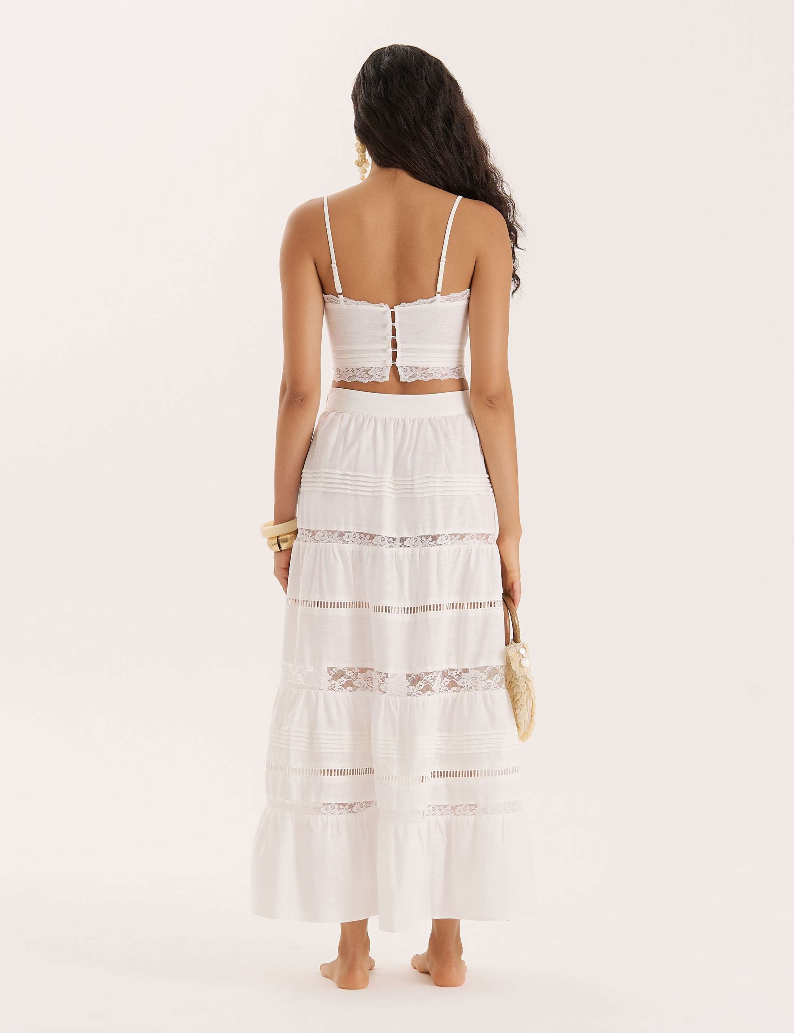 Lace Detail Crop Cami Top 2 of 5