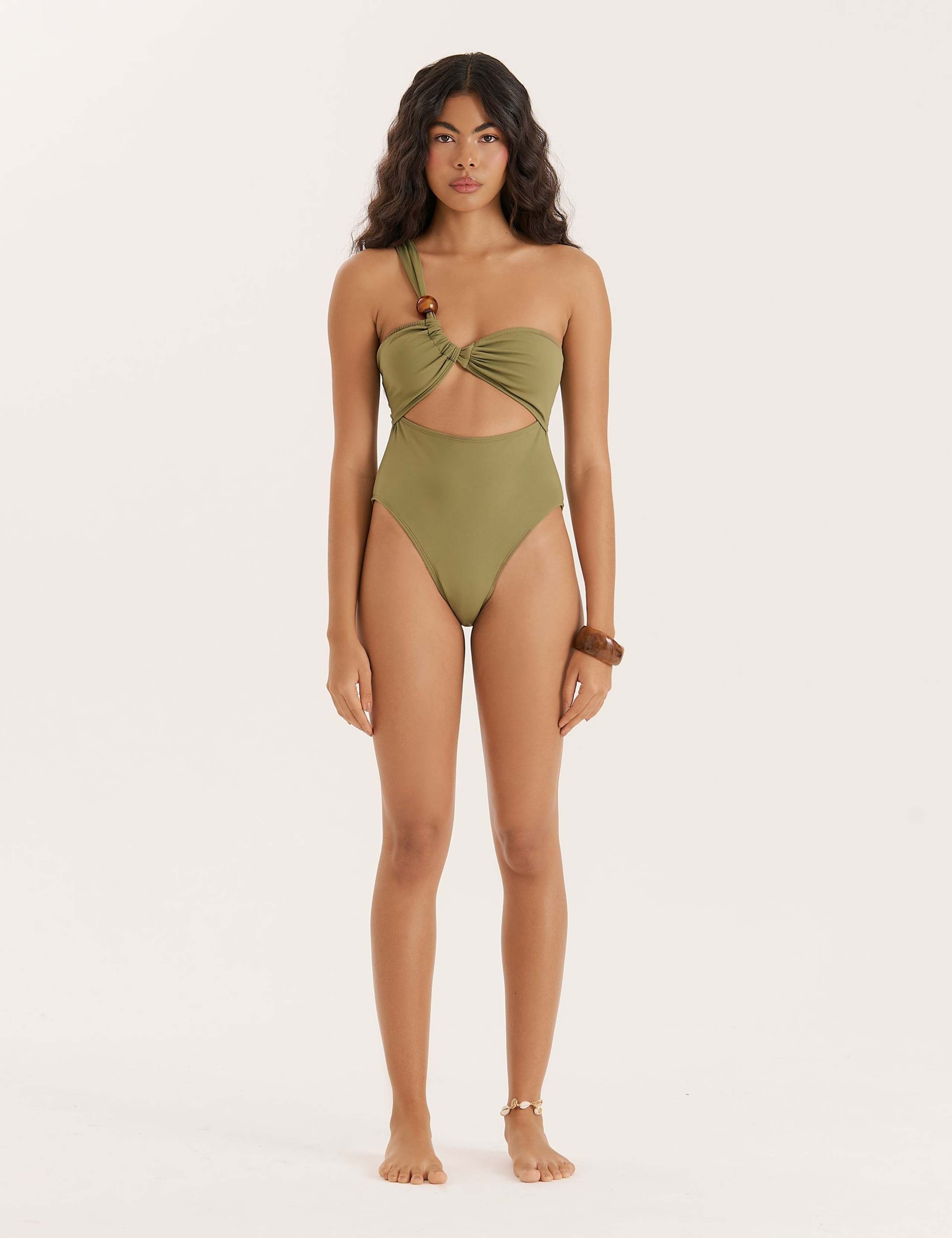 Cut Out One Shoulder Swimsuit 1 of 5