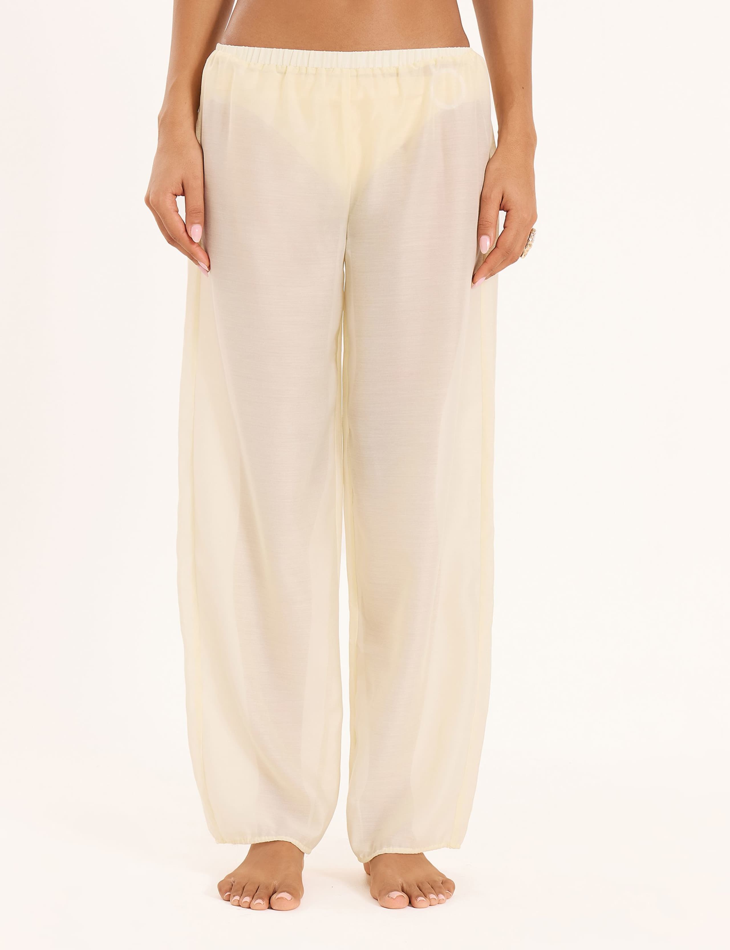 Elasticated Waist Wide Leg Beach Trousers 3 of 12