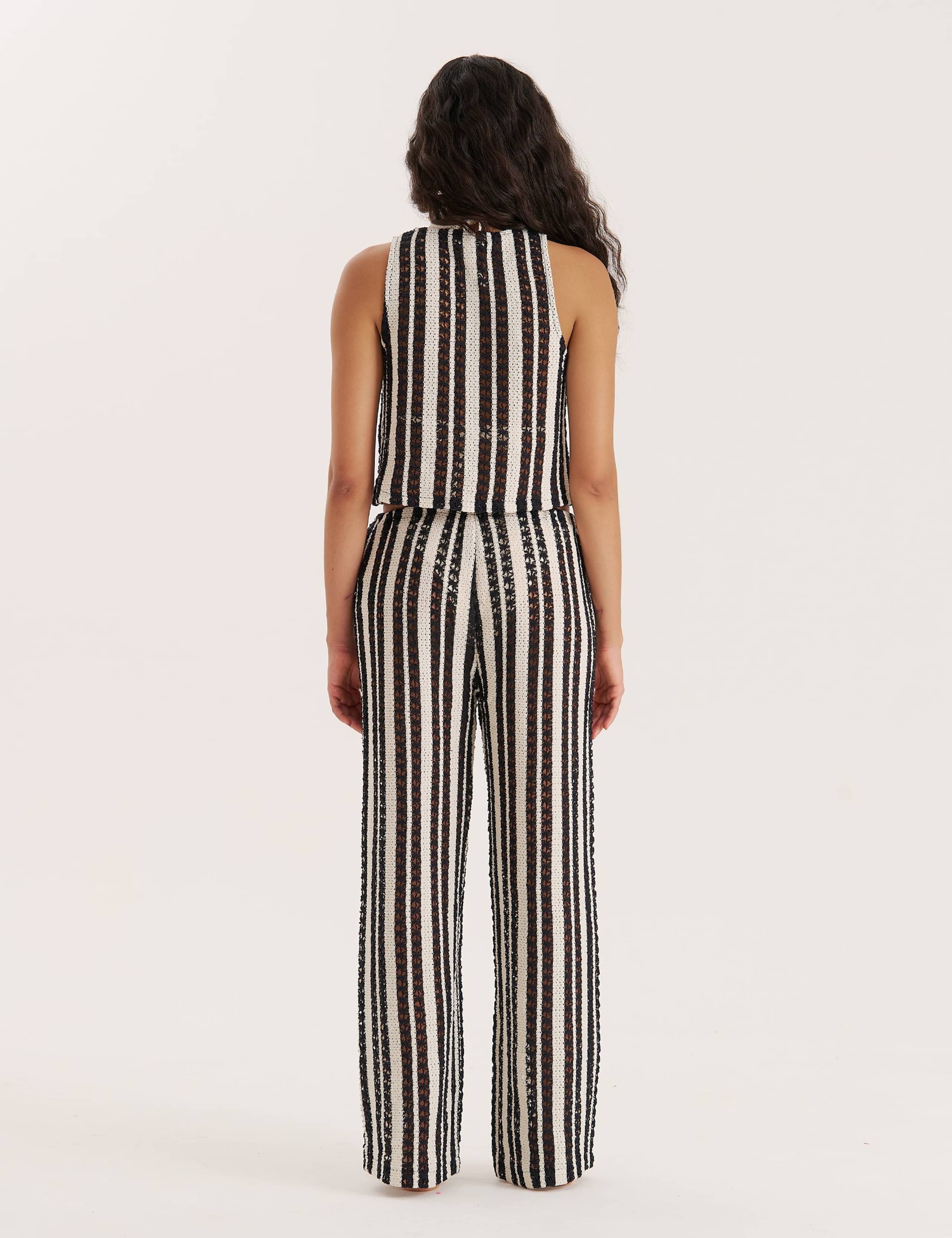 Calista Cotton Rich Striped Beach Trousers 2 of 4