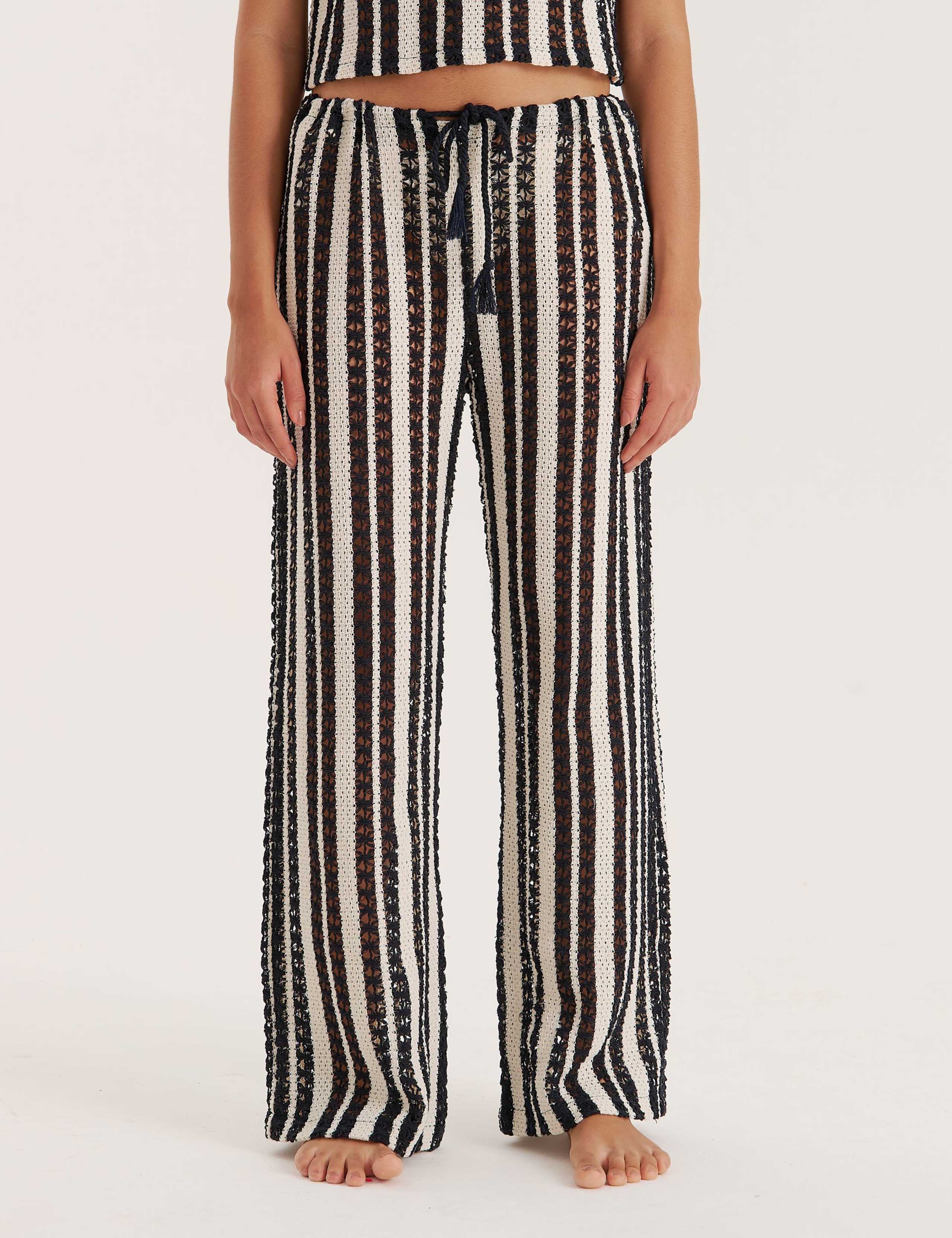 Calista Cotton Rich Striped Beach Trousers 4 of 4