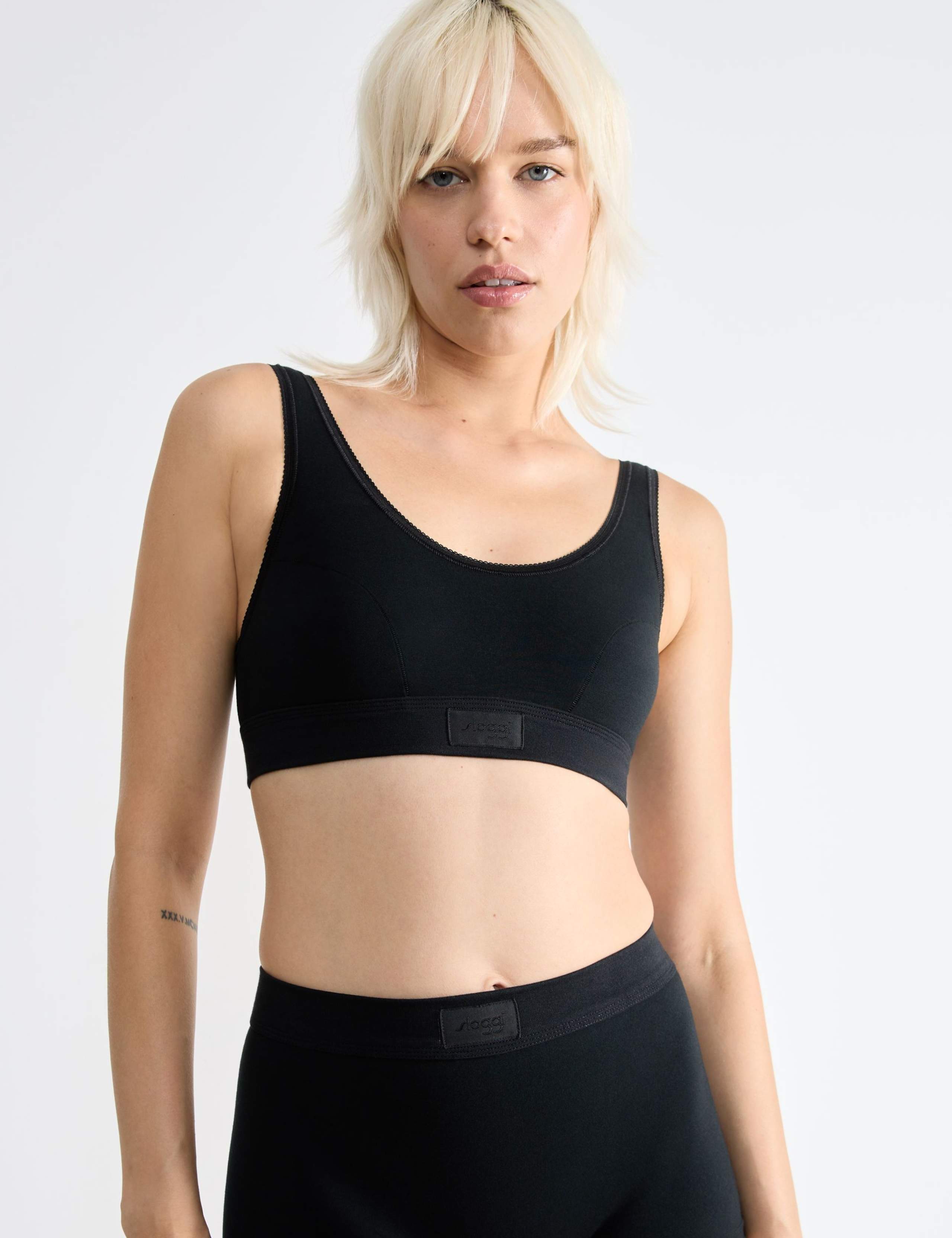 Double Comfort Cotton Rich Non- Wired Crop Top 1 of 7