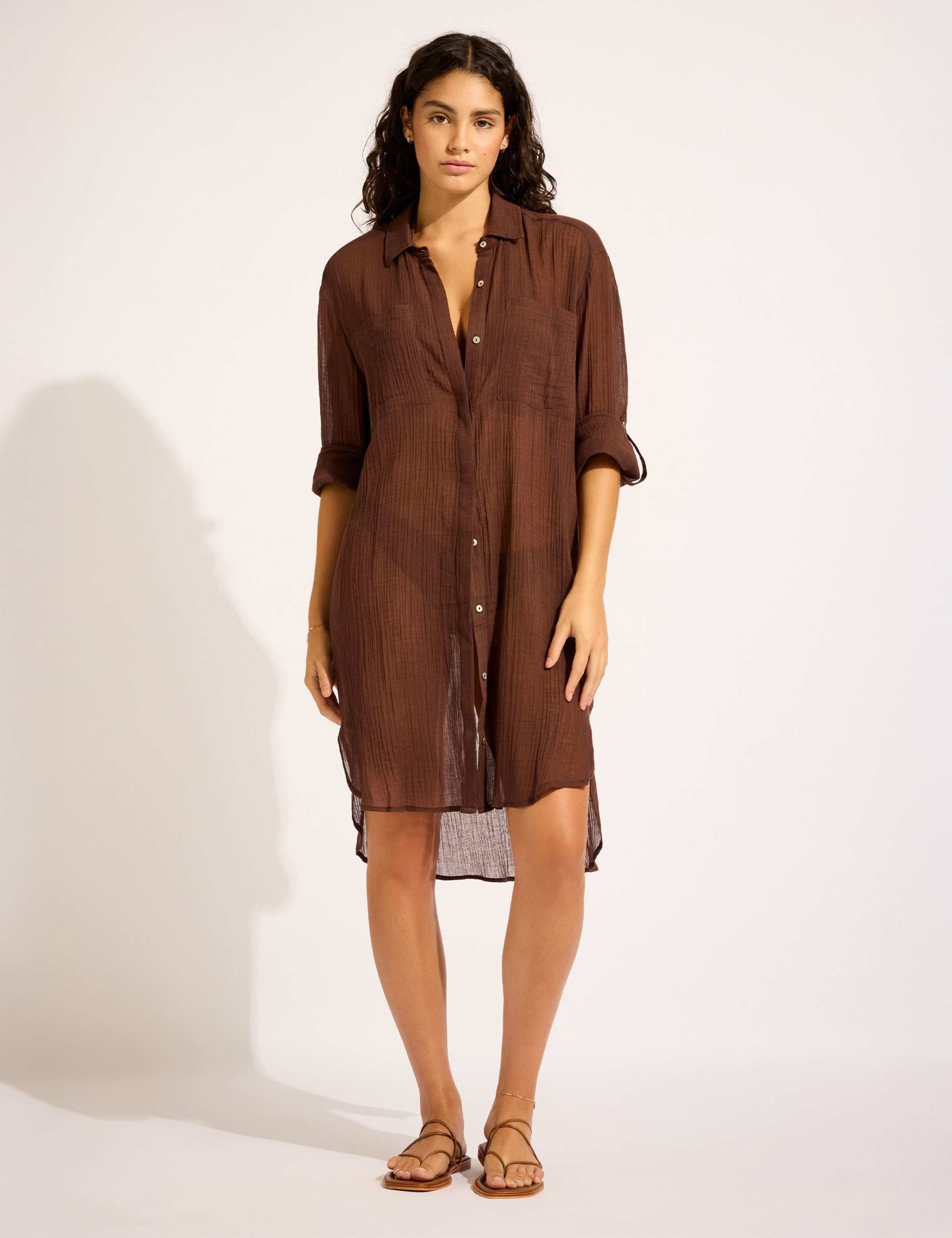 Pure Cotton Textured Beach Shirt 2 of 5